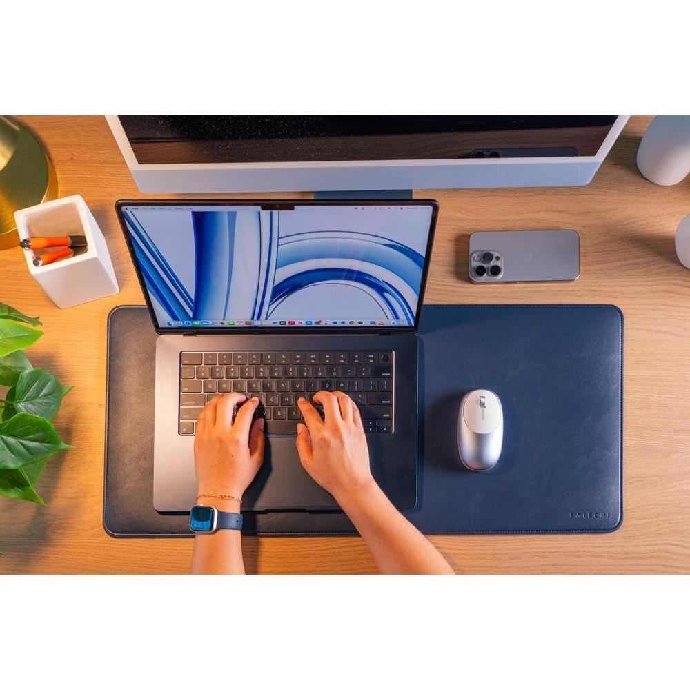 Alfombrilla de Escritorio Satechi Cuero Vegano Azul 68x31.5cm