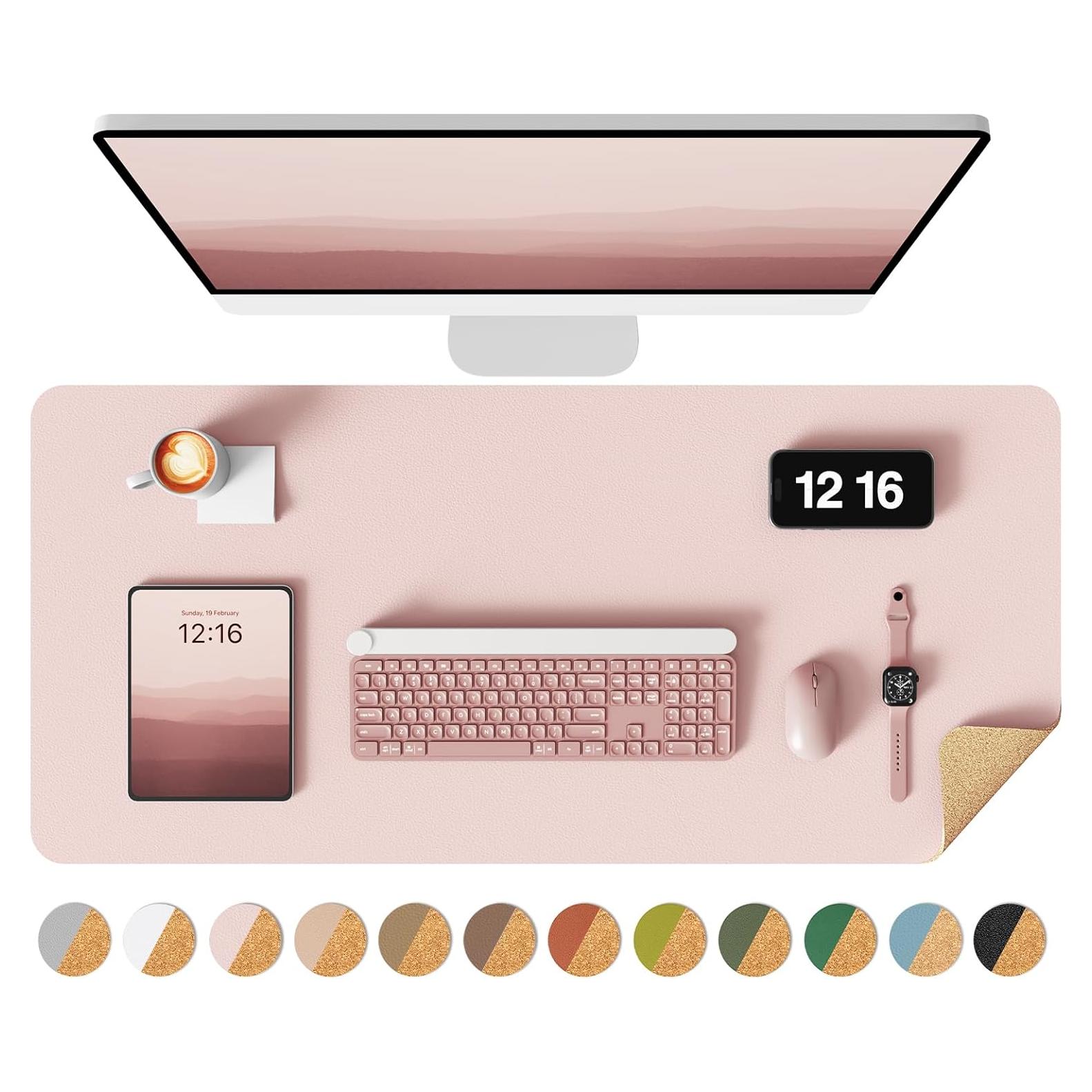 Almohadilla de Escritorio Doble Cara YSAGi 80x40cm Rosa Corcho