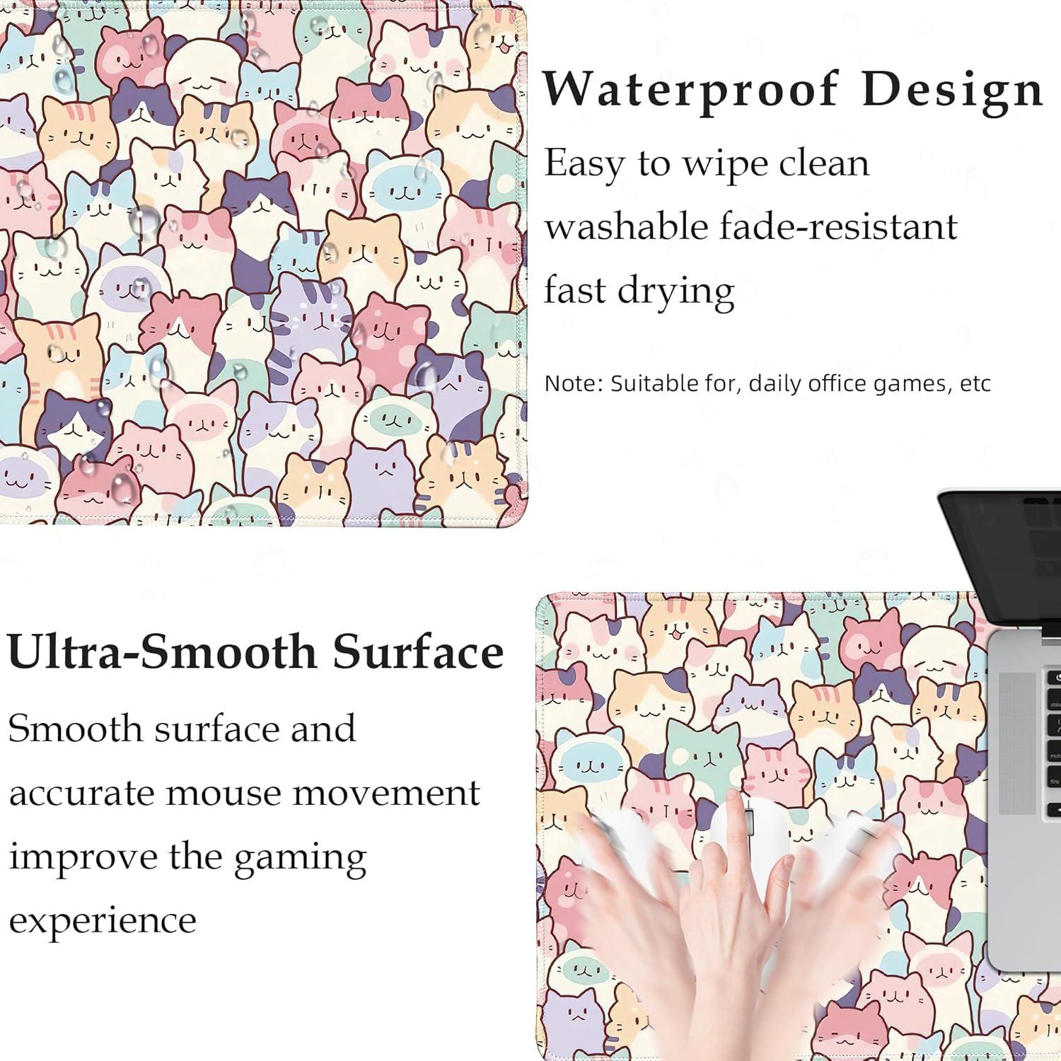 Alfombrilla de Ratón Grande XSXXSC Gatos Coloridos 80x30cm