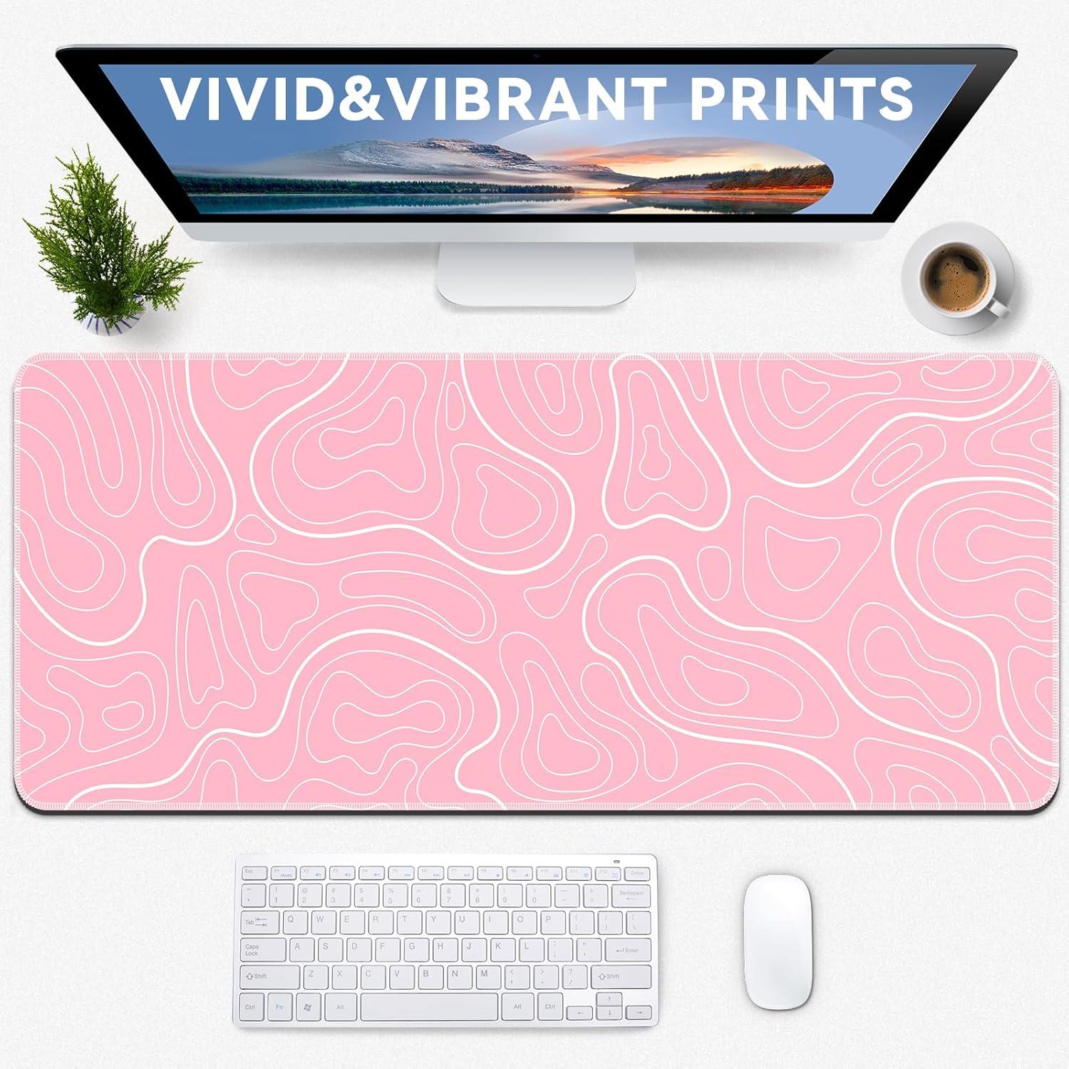 Alfombrilla de Ratón XL TLZA Topográfica Rosa 80x30cm Antideslizante