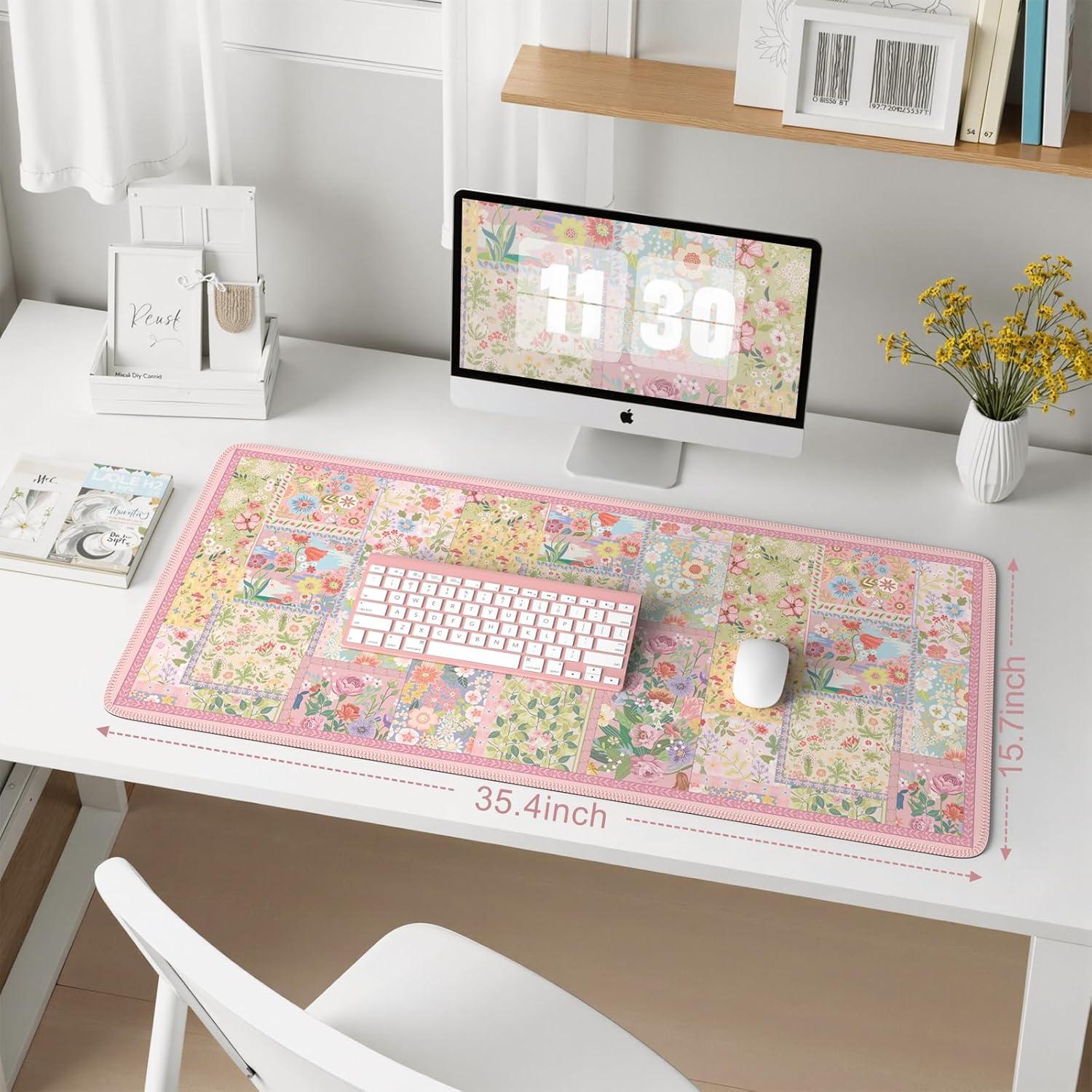 Alfombrilla de Escritorio Grande iCasso Rosa Antideslizante