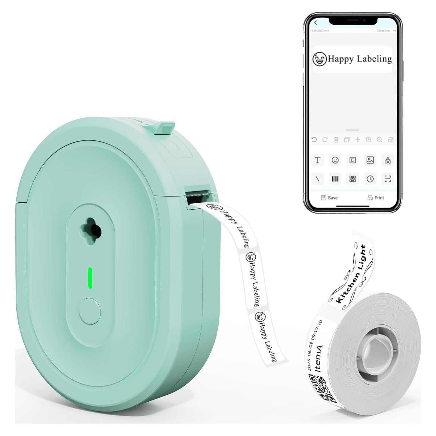 Impresora de Etiquetas Portátil NADAIIN N12 Bluetooth Verde