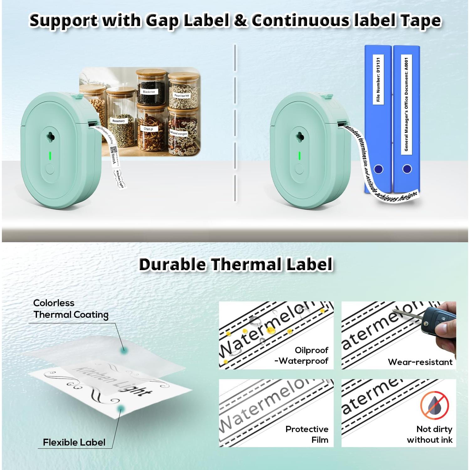 Impresora de Etiquetas Portátil NADAIIN N12 Bluetooth Verde