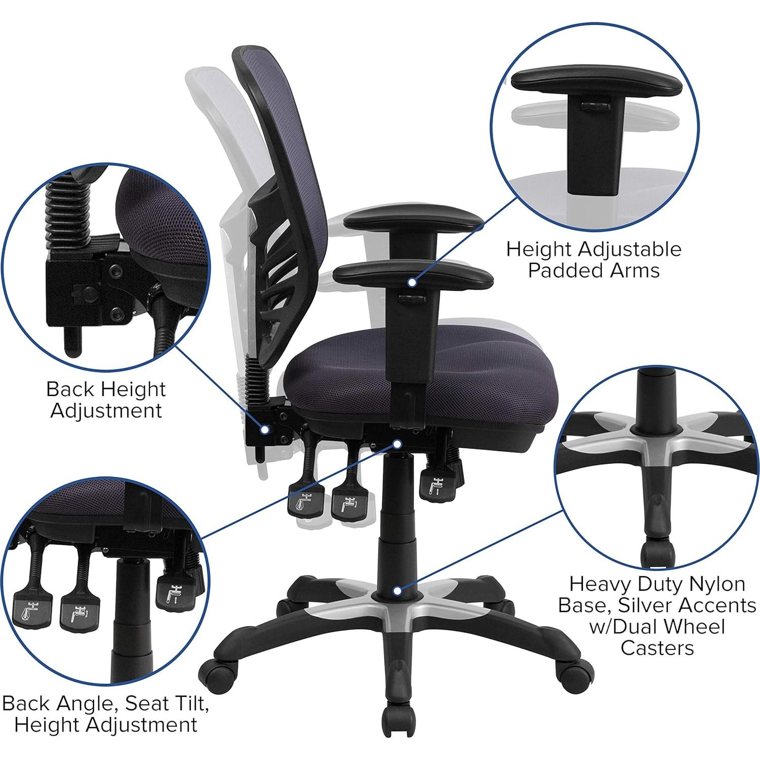 Silla de Oficina Ergonómica Flash Furniture Nicholas Gris Oscuro