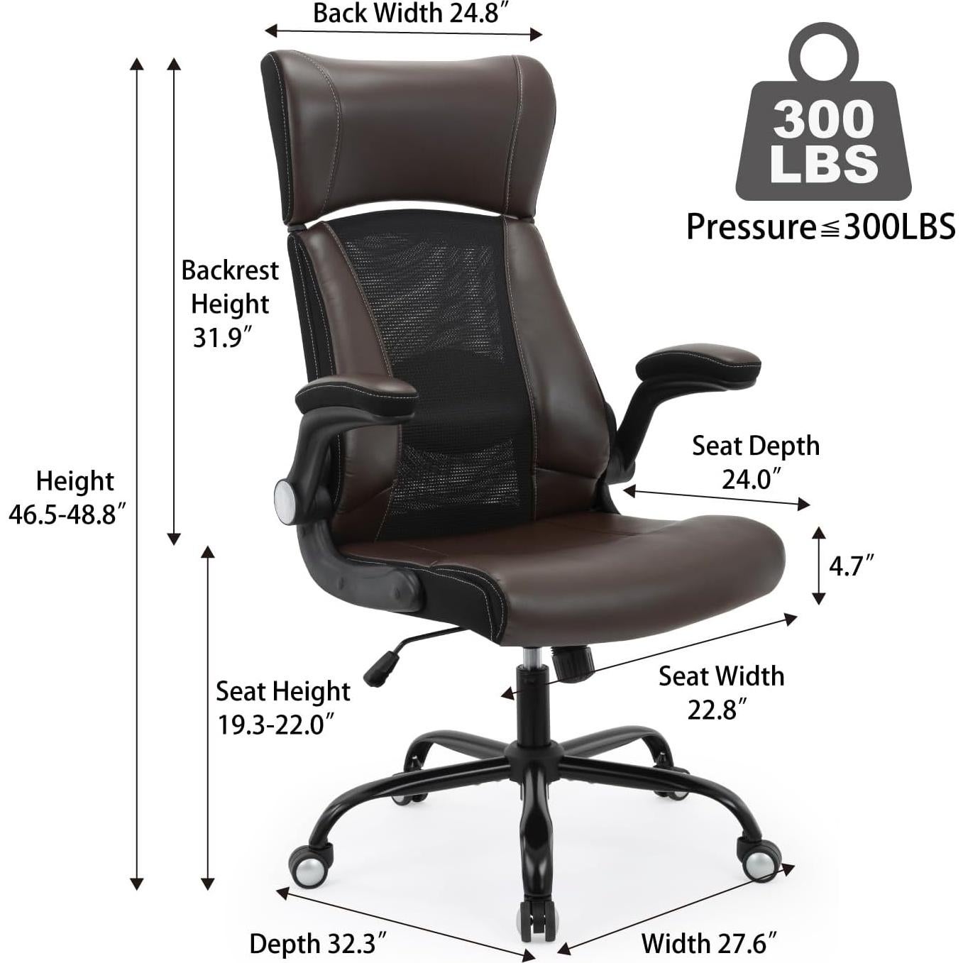 Silla de Oficina Ergonómica SOERGO con Soporte Lumbar Marrón