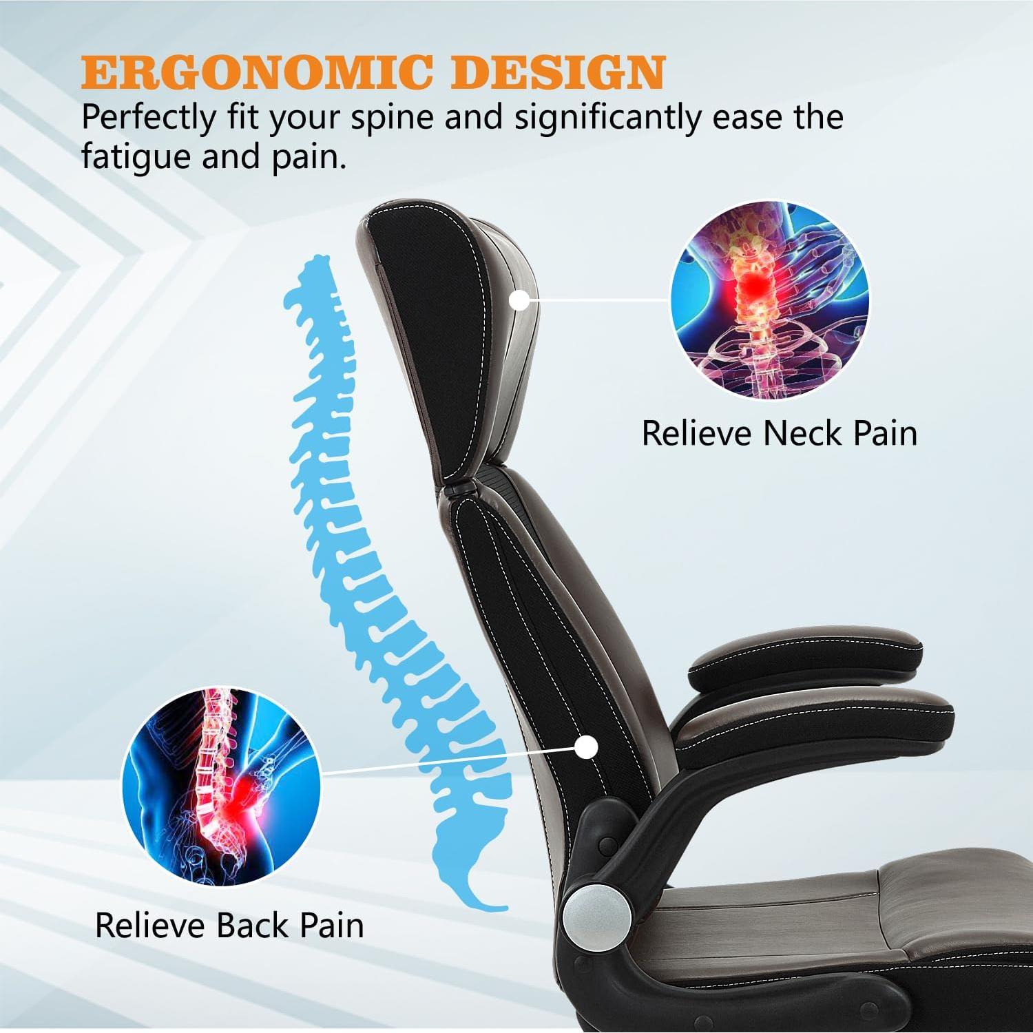 Silla de Oficina Ergonómica SOERGO con Soporte Lumbar Marrón
