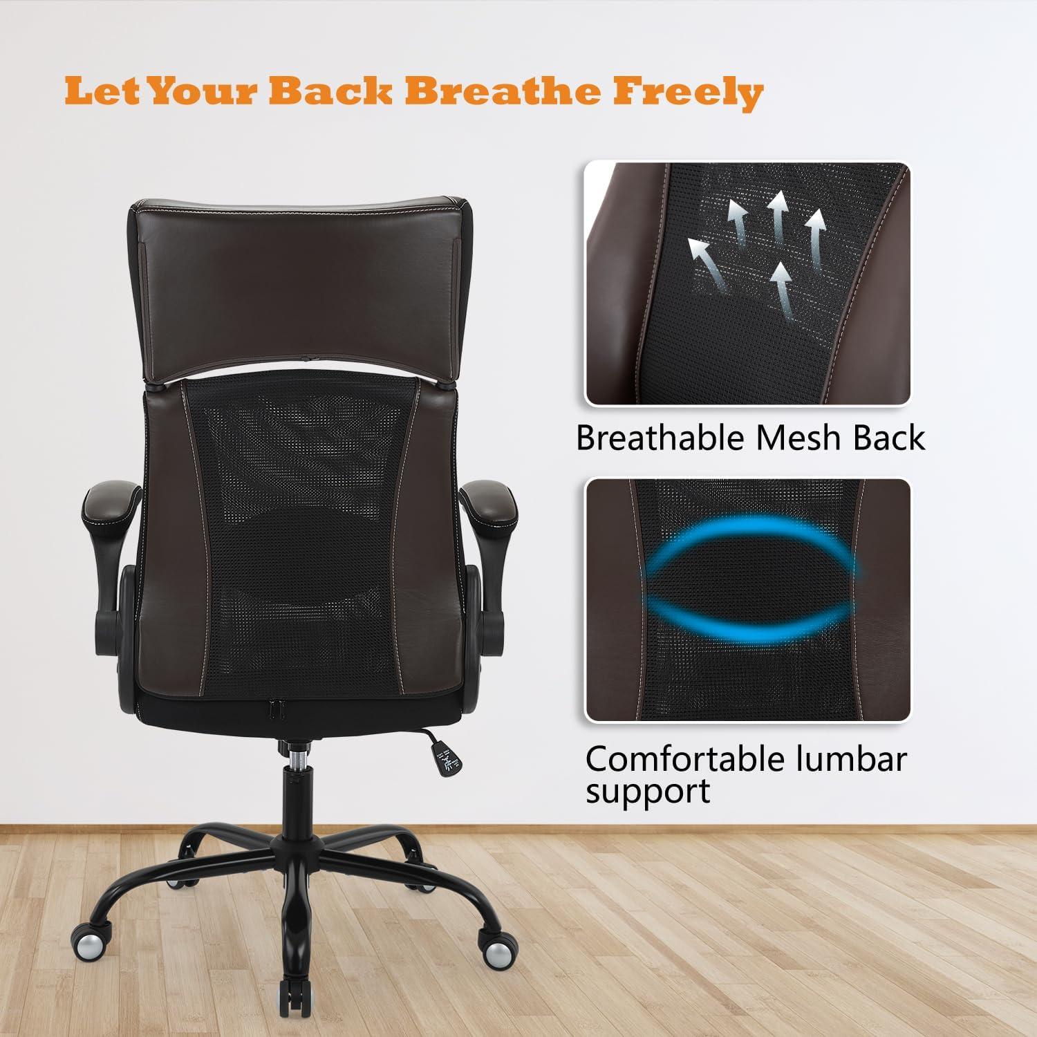 Silla de Oficina Ergonómica SOERGO con Soporte Lumbar Marrón