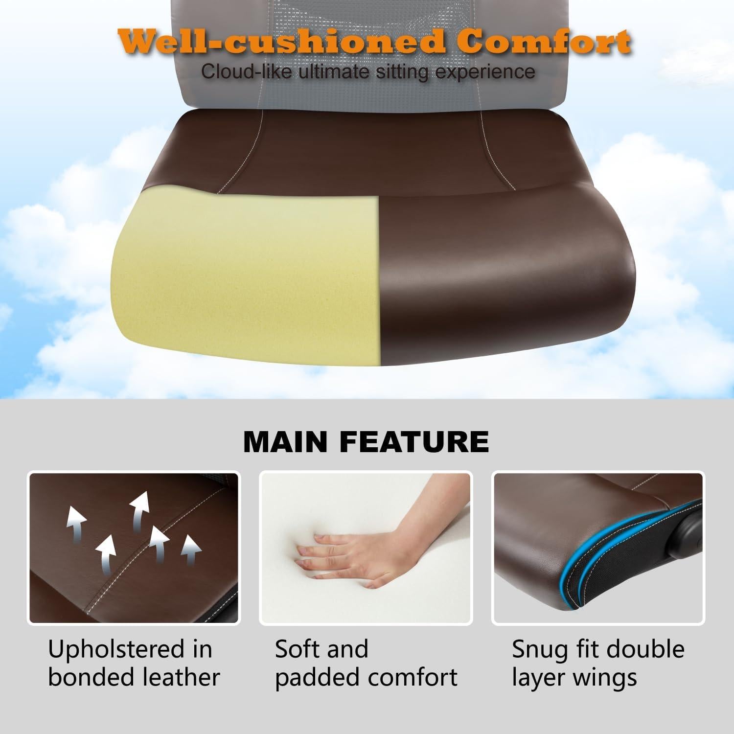 Silla de Oficina Ergonómica SOERGO con Soporte Lumbar Marrón