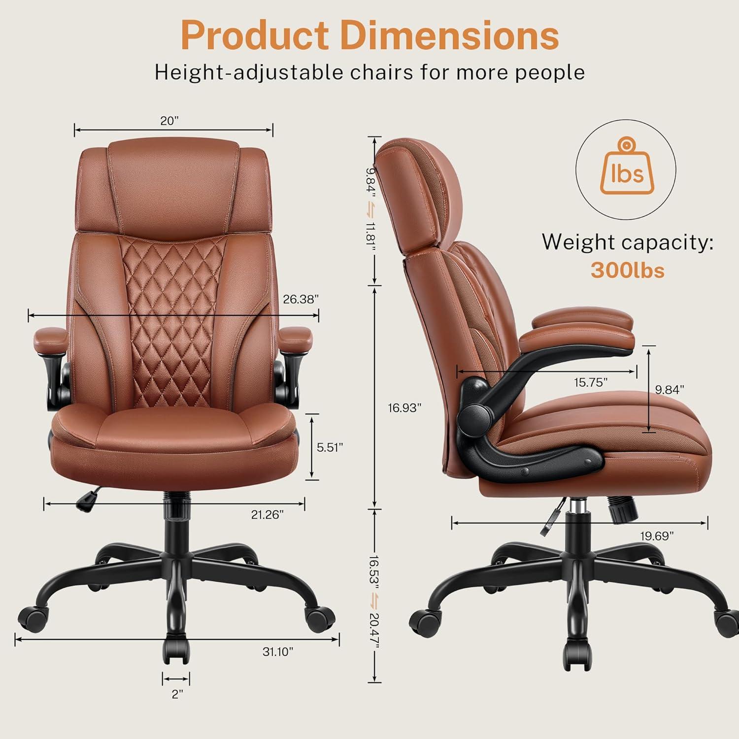 Silla de Oficina Ejecutiva BestGlory con Soporte Lumbar Marrón