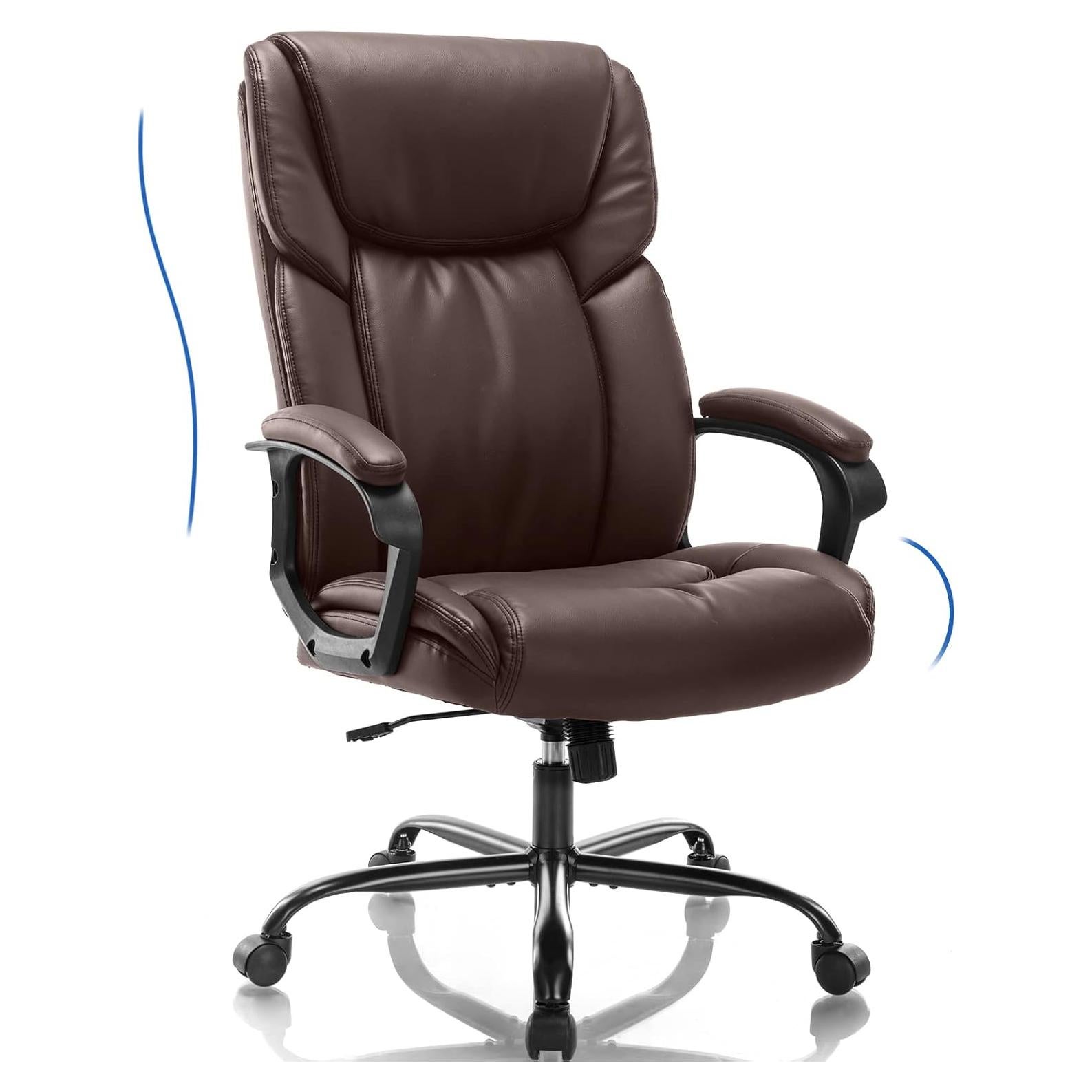 Silla de Oficina Ergonómica OLIXIS - Soporta 136 kg, Cuero PU