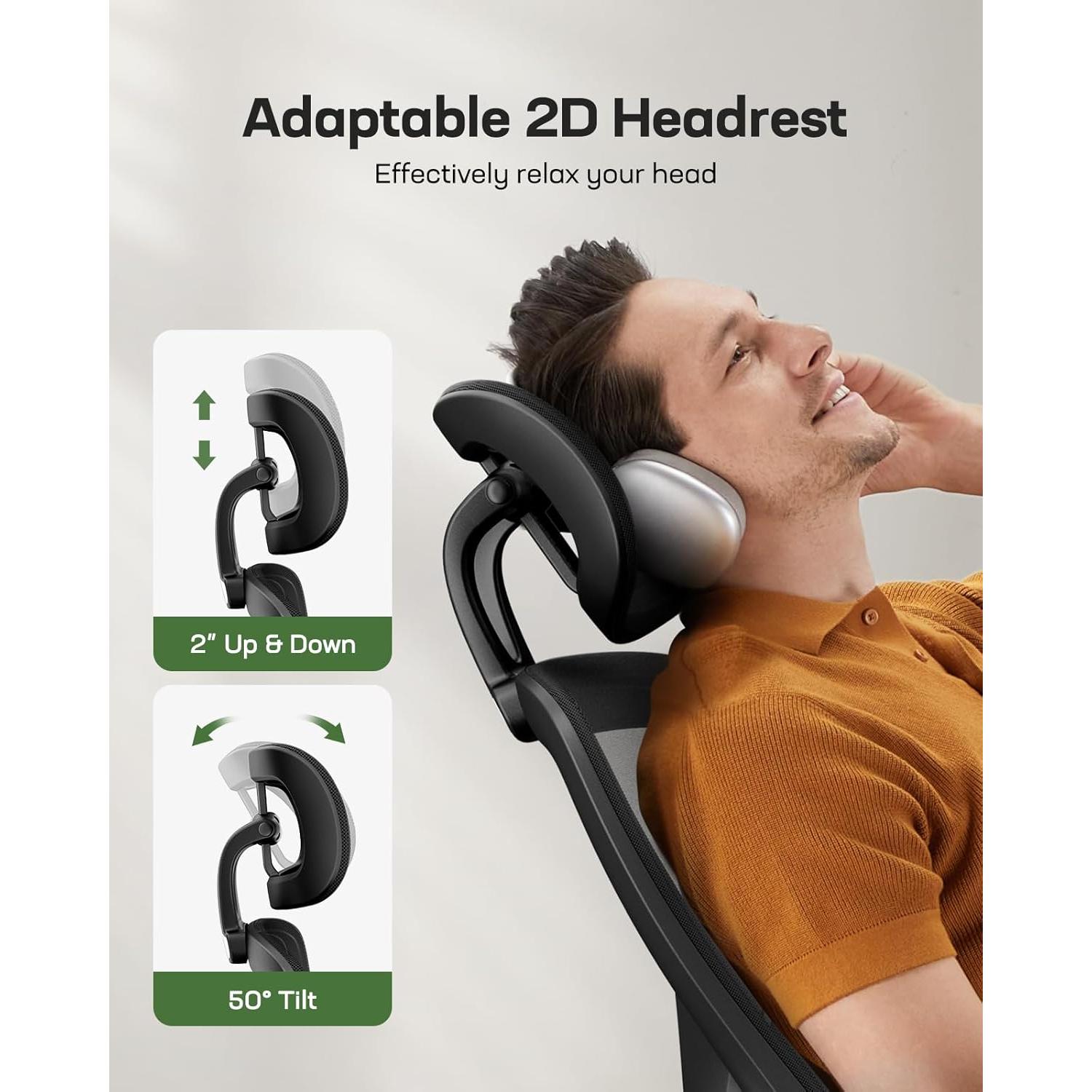 Silla de Oficina Ergonómica Marsail con Respaldo Alto y Soporte Lumbar Ajustable