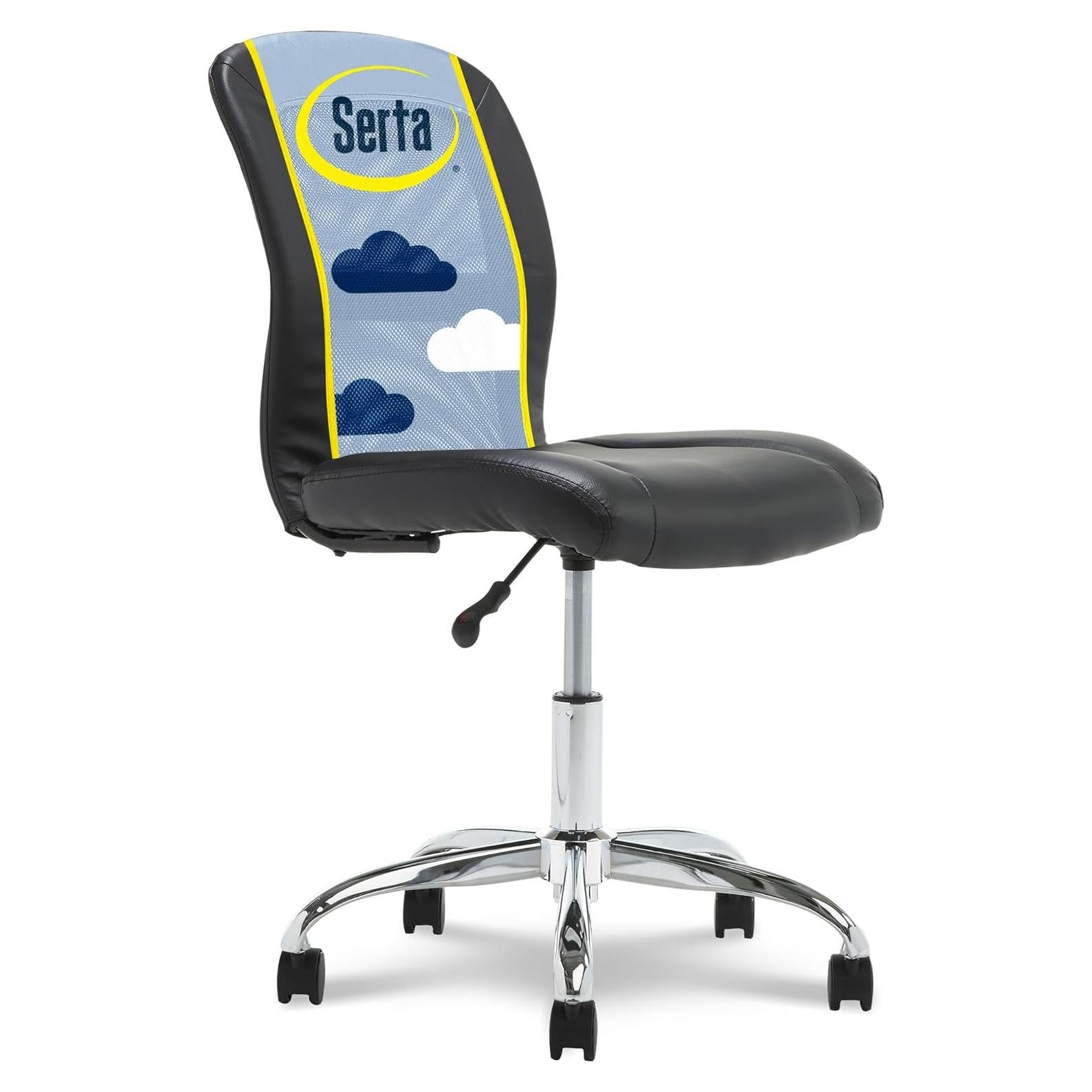 Silla de Tarea Sin Brazos Serta Esencial Negra, Respaldo de Malla