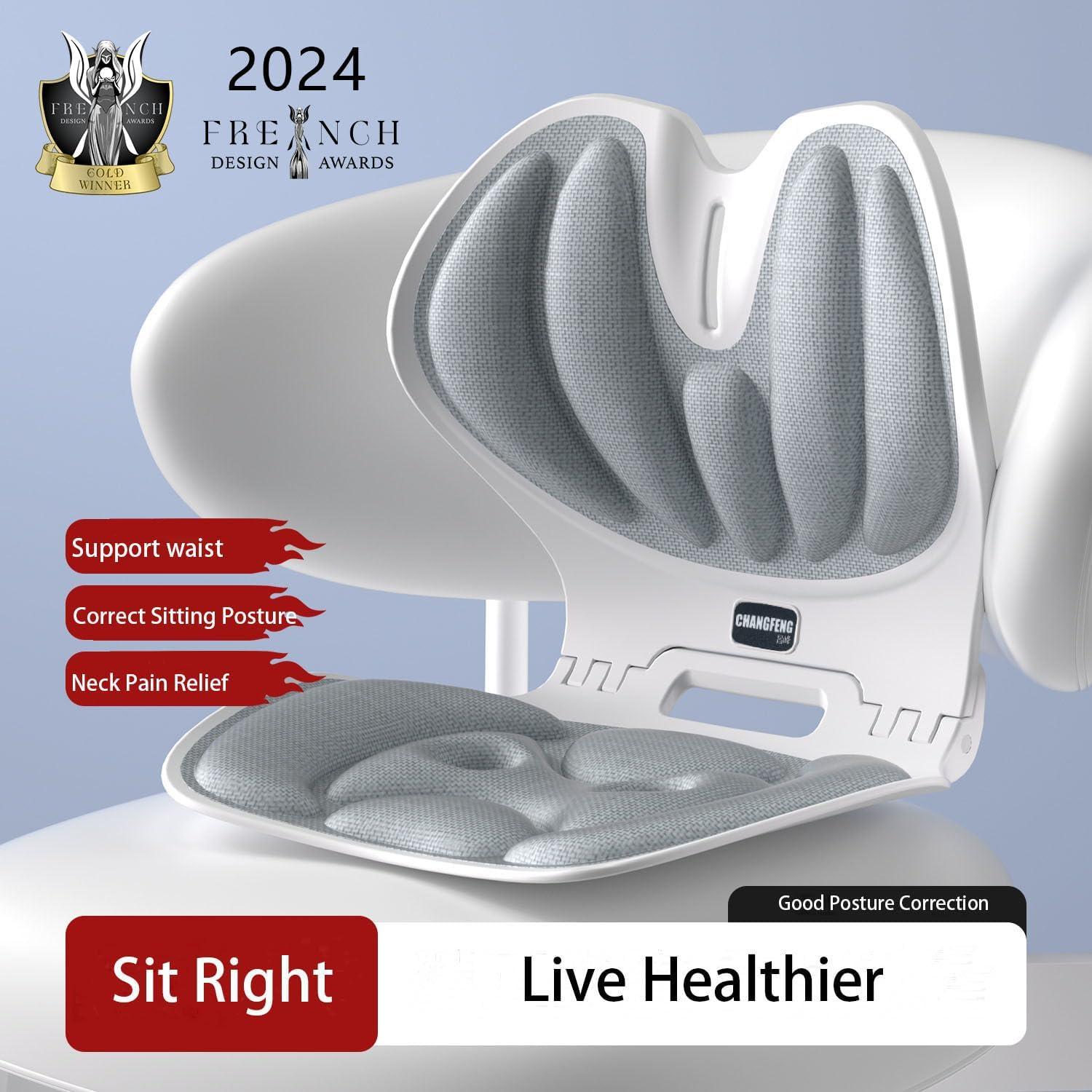 Soporte Lumbar Ergonómico CHANGFENG para Silla - Gris