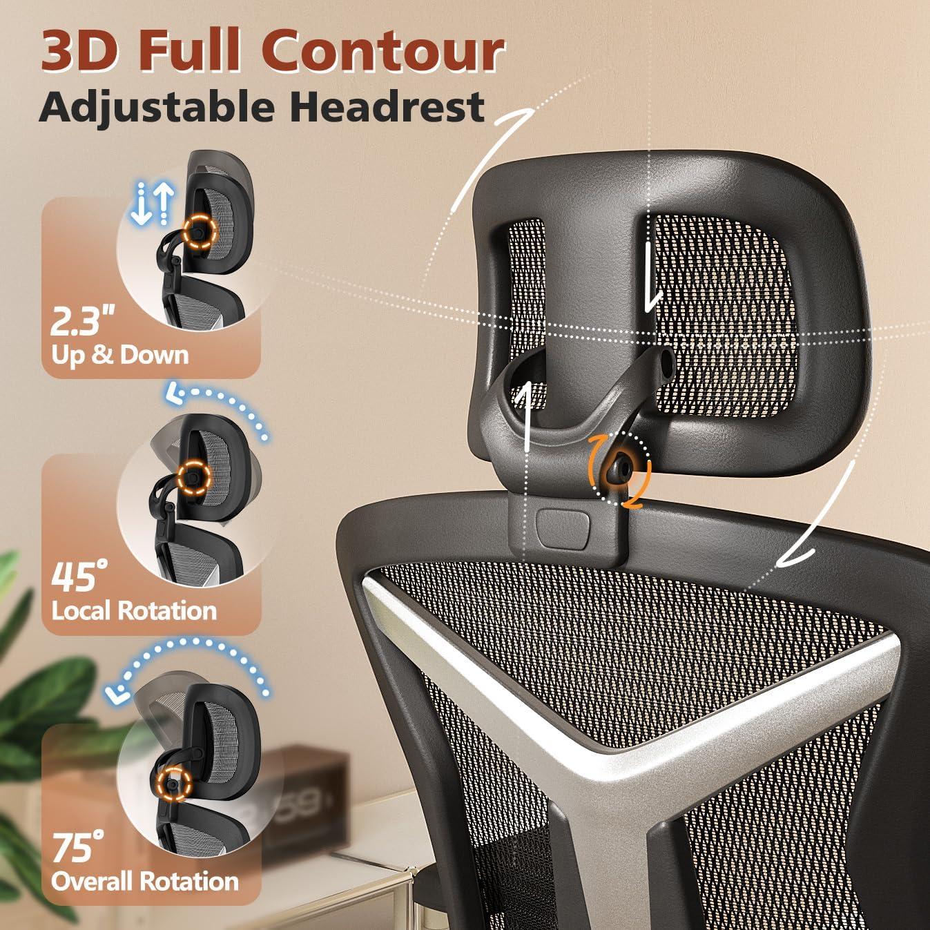 Silla de Oficina Ergonómica SUNNOW con Reposapiés Ajustable