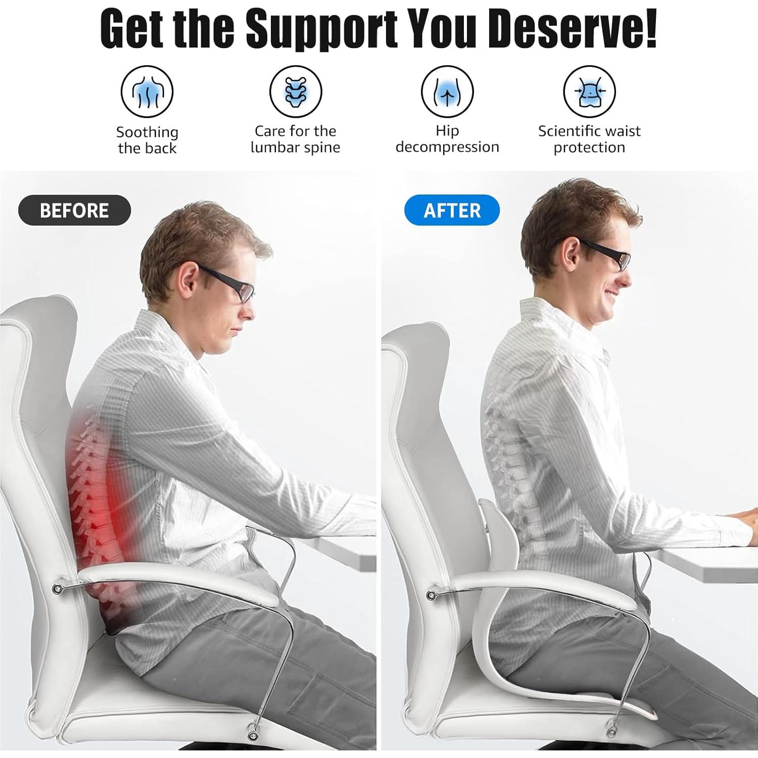 Soporte Lumbar Ergonómico Hlthair YTCDL-01 Gris 1.3 kg