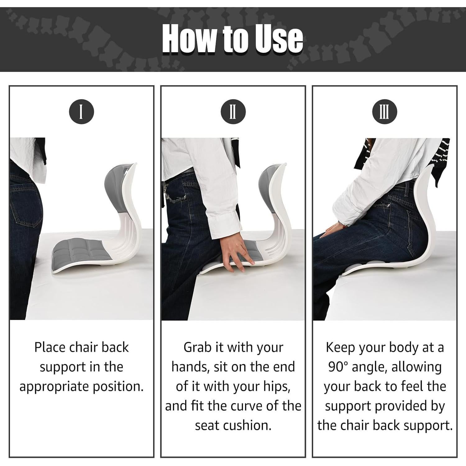 Soporte Lumbar Ergonómico Hlthair YTCDL-01 Gris 1.3 kg