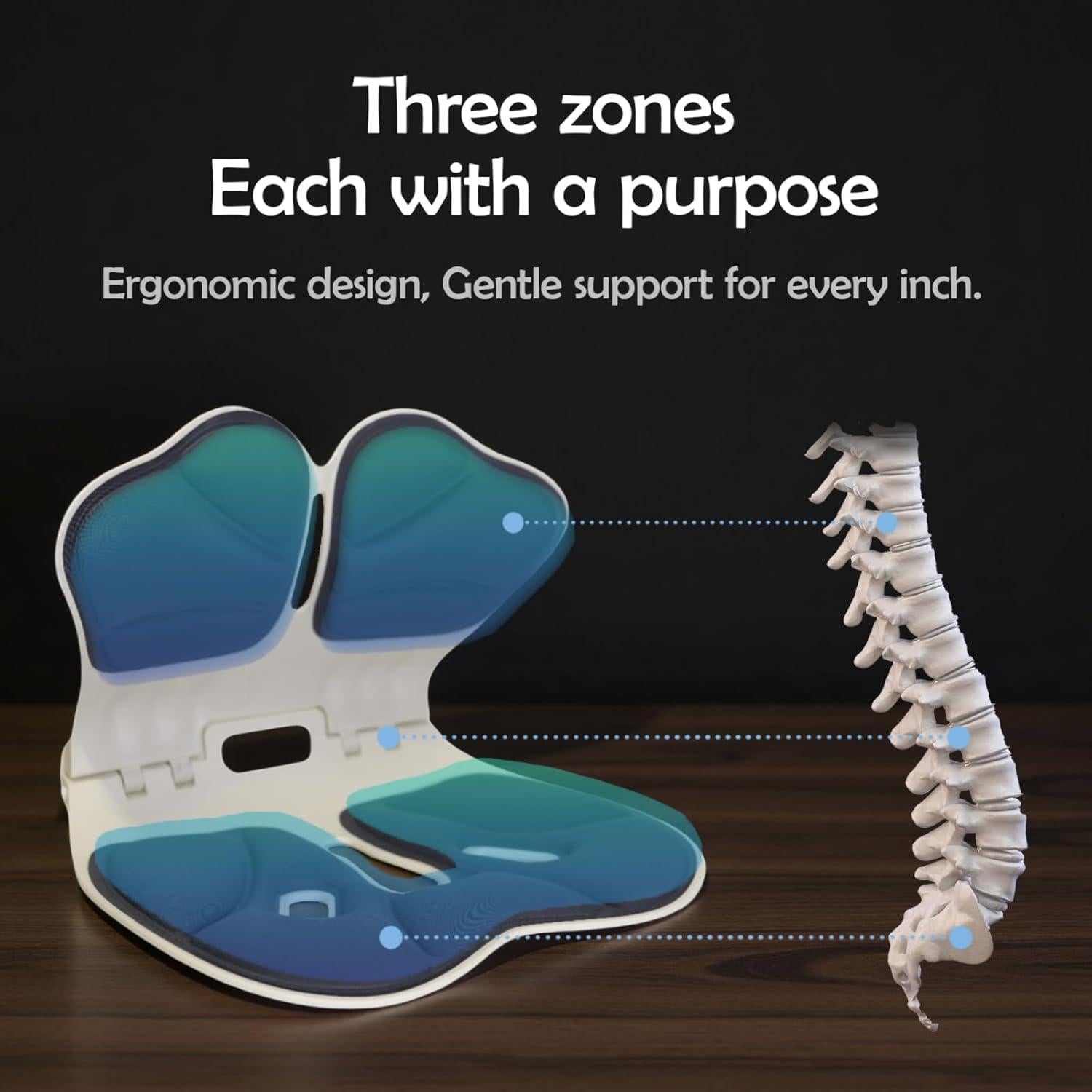 Soporte Lumbar Ergonómico Genérico Cojín Ajustable Gris