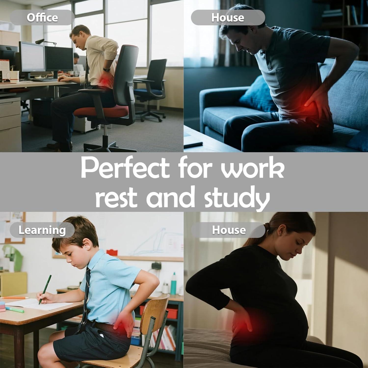 Soporte Lumbar Ergonómico Genérico Cojín Ajustable Gris