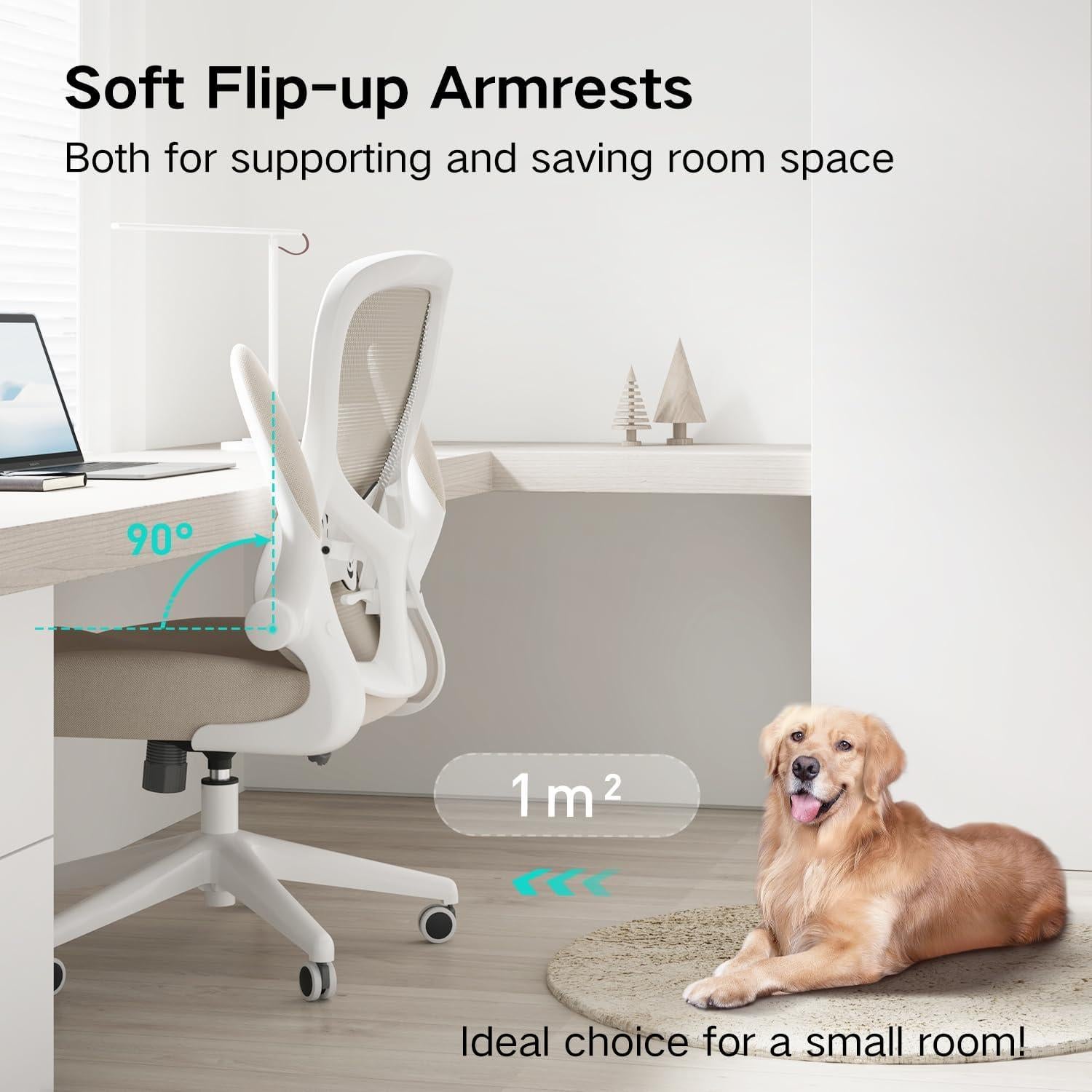 Silla de Oficina Ergonómica Hbada E201BMA Gris con Soporte Lumbar