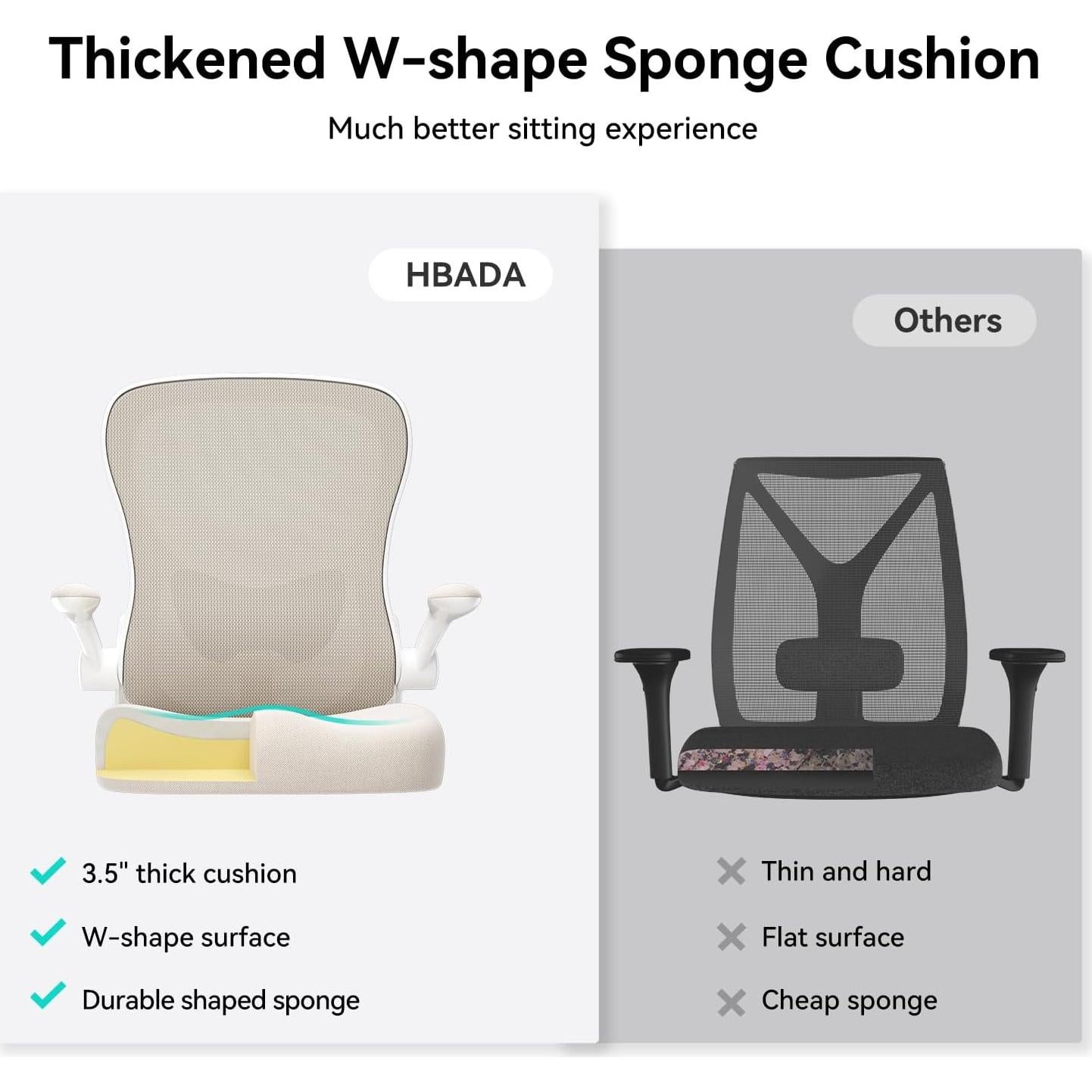 Silla de Oficina Ergonómica Hbada E201BMA Gris con Soporte Lumbar