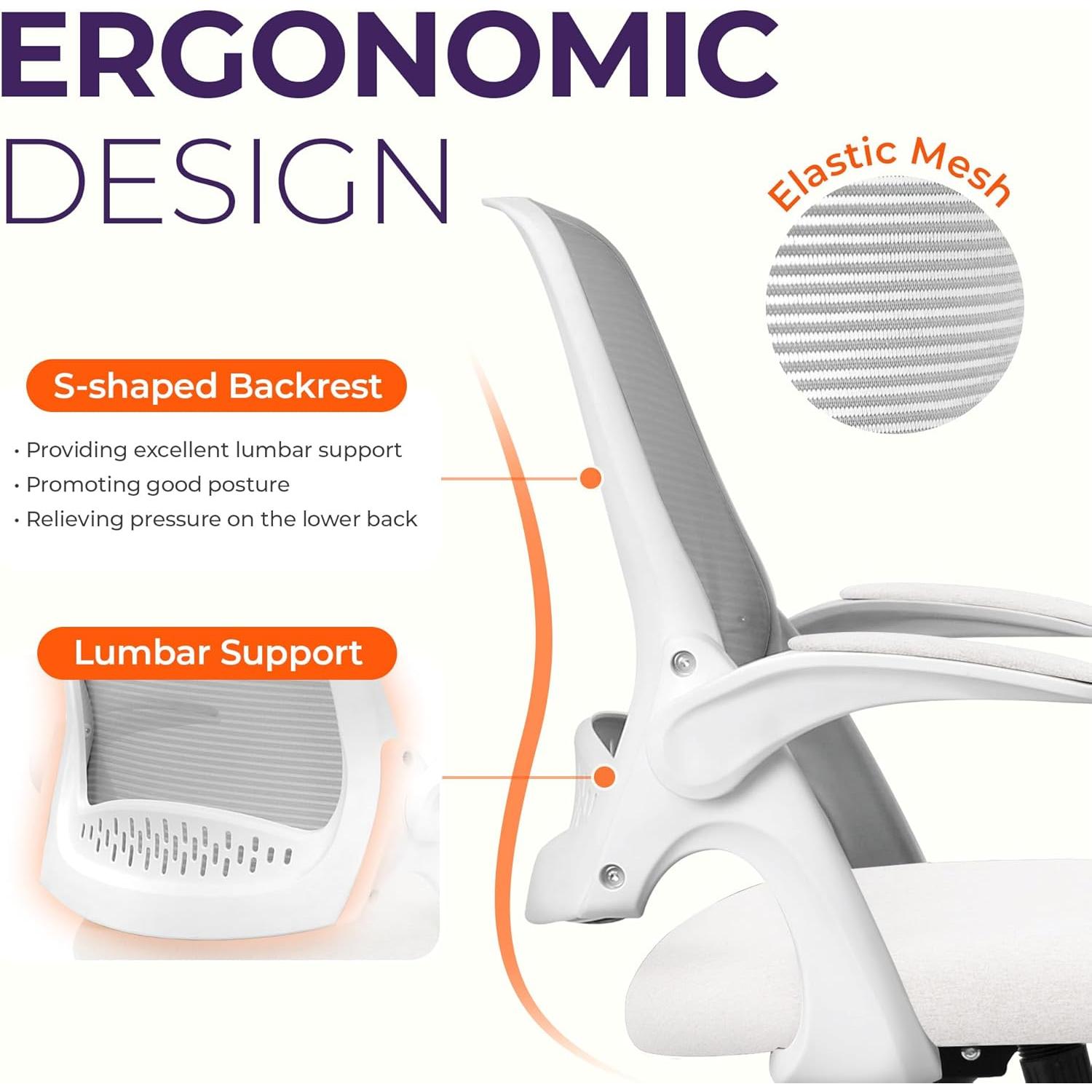Silla de Oficina Ergonómica NEO Malla Ajustable Marfil