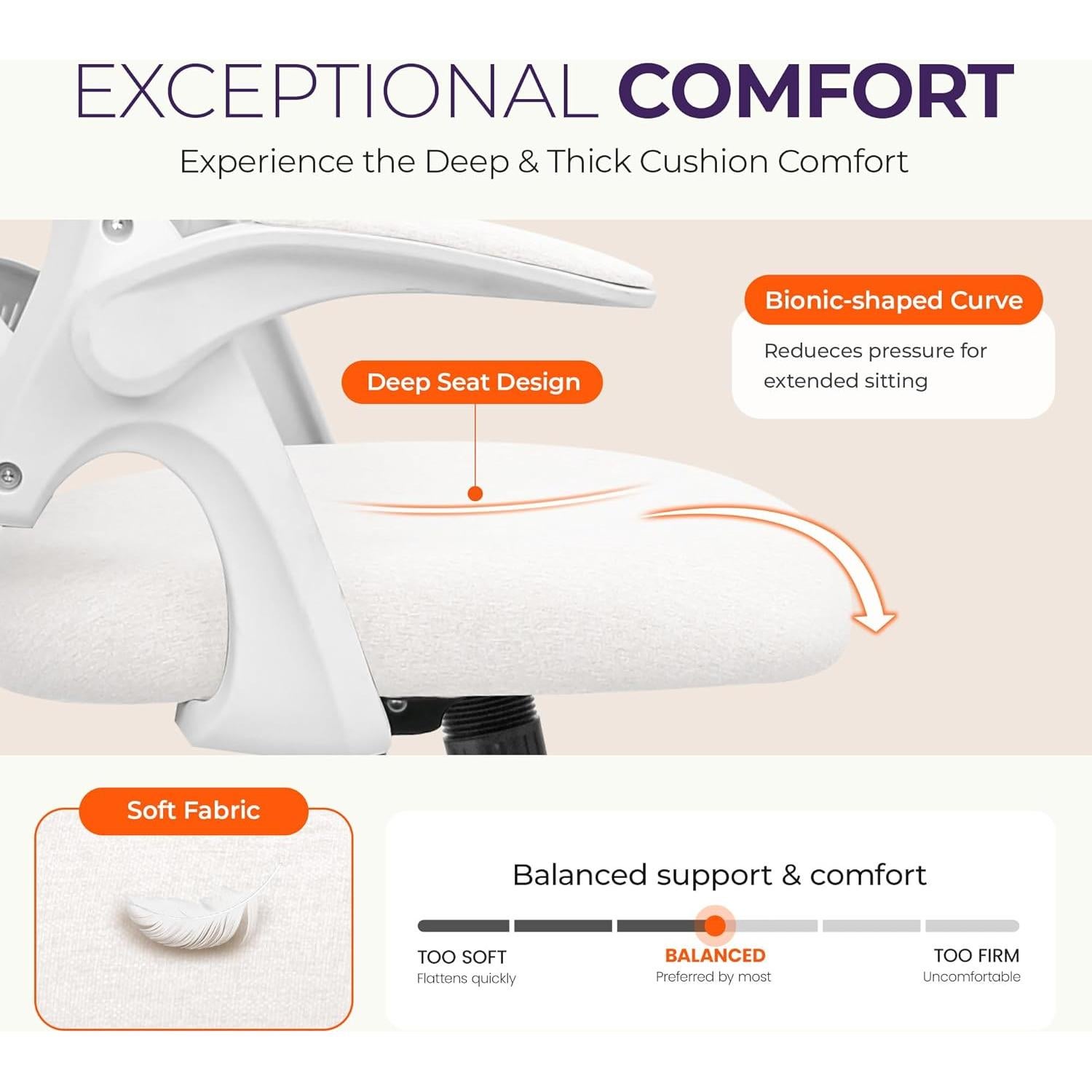 Silla de Oficina Ergonómica NEO Malla Ajustable Marfil