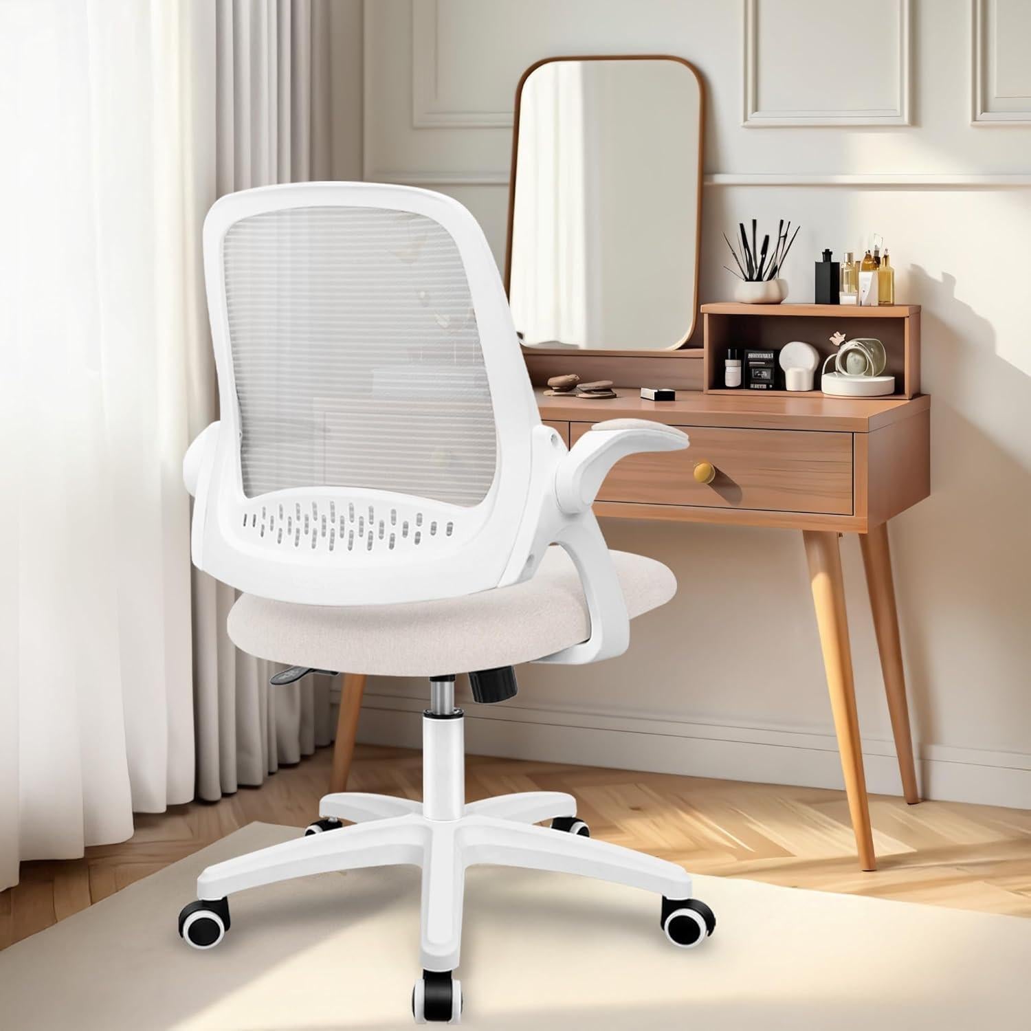 Silla de Oficina Ergonómica NEO Malla Ajustable Marfil
