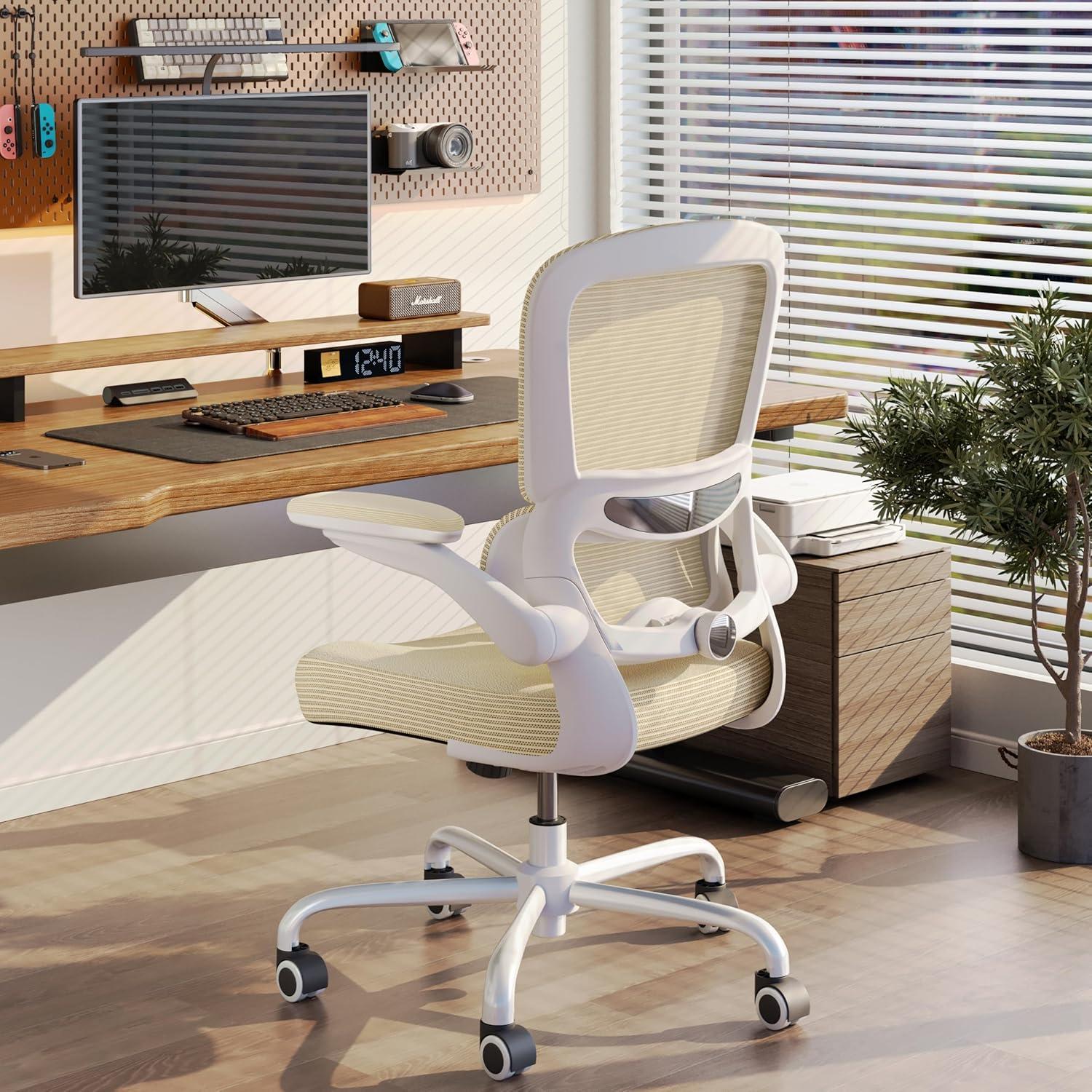 Silla de Oficina Ergonómica TRALT YX001-4 Beige con Soporte Lumbar