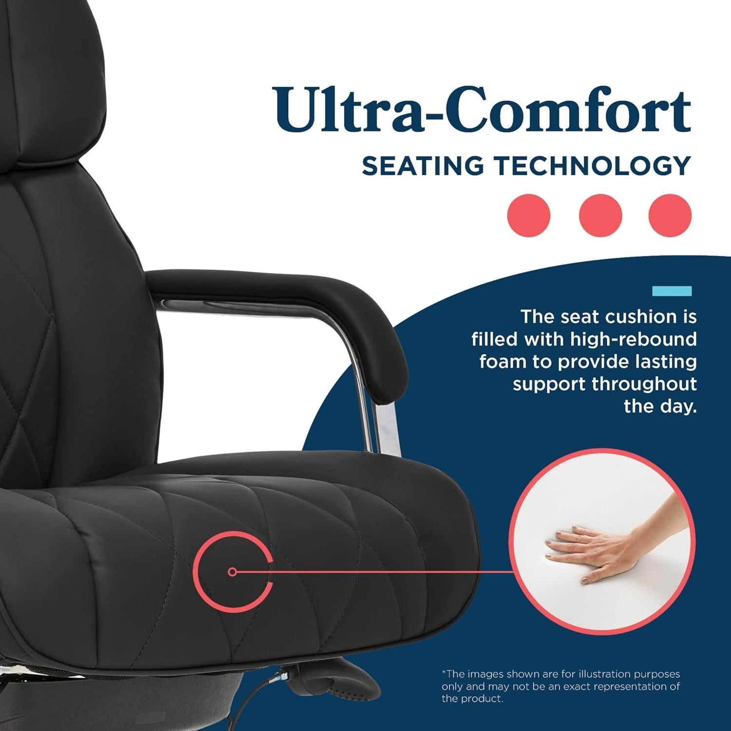 Silla de Oficina Ergonómica La-Z-Boy Sutherland Cuero Negro