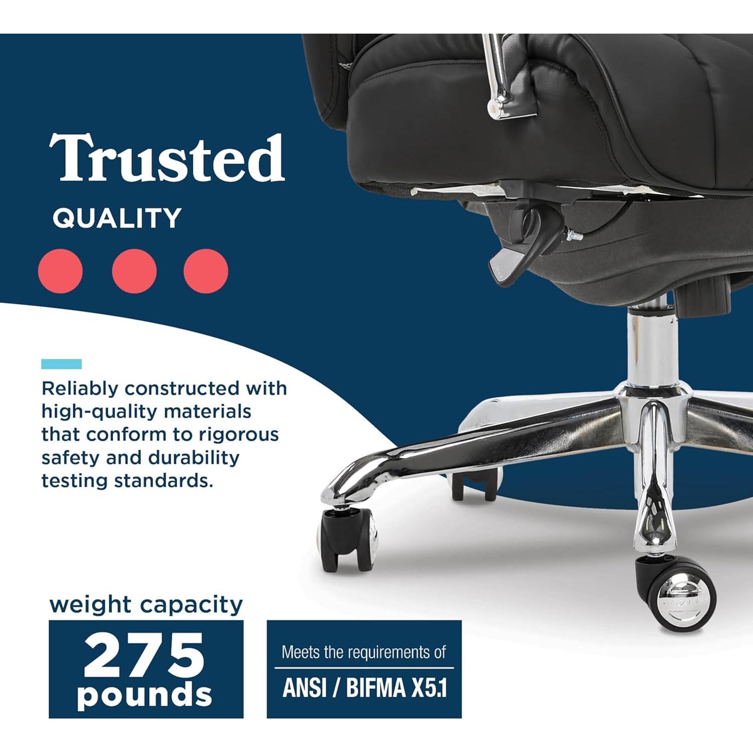 Silla de Oficina Ergonómica La-Z-Boy Sutherland Cuero Negro