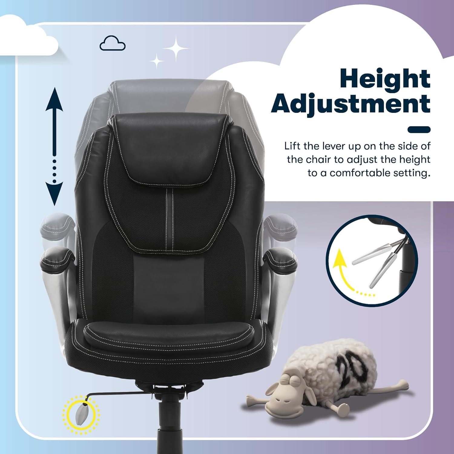 Silla de Oficina Ejecutiva Serta Amplify Ergonómica Negra