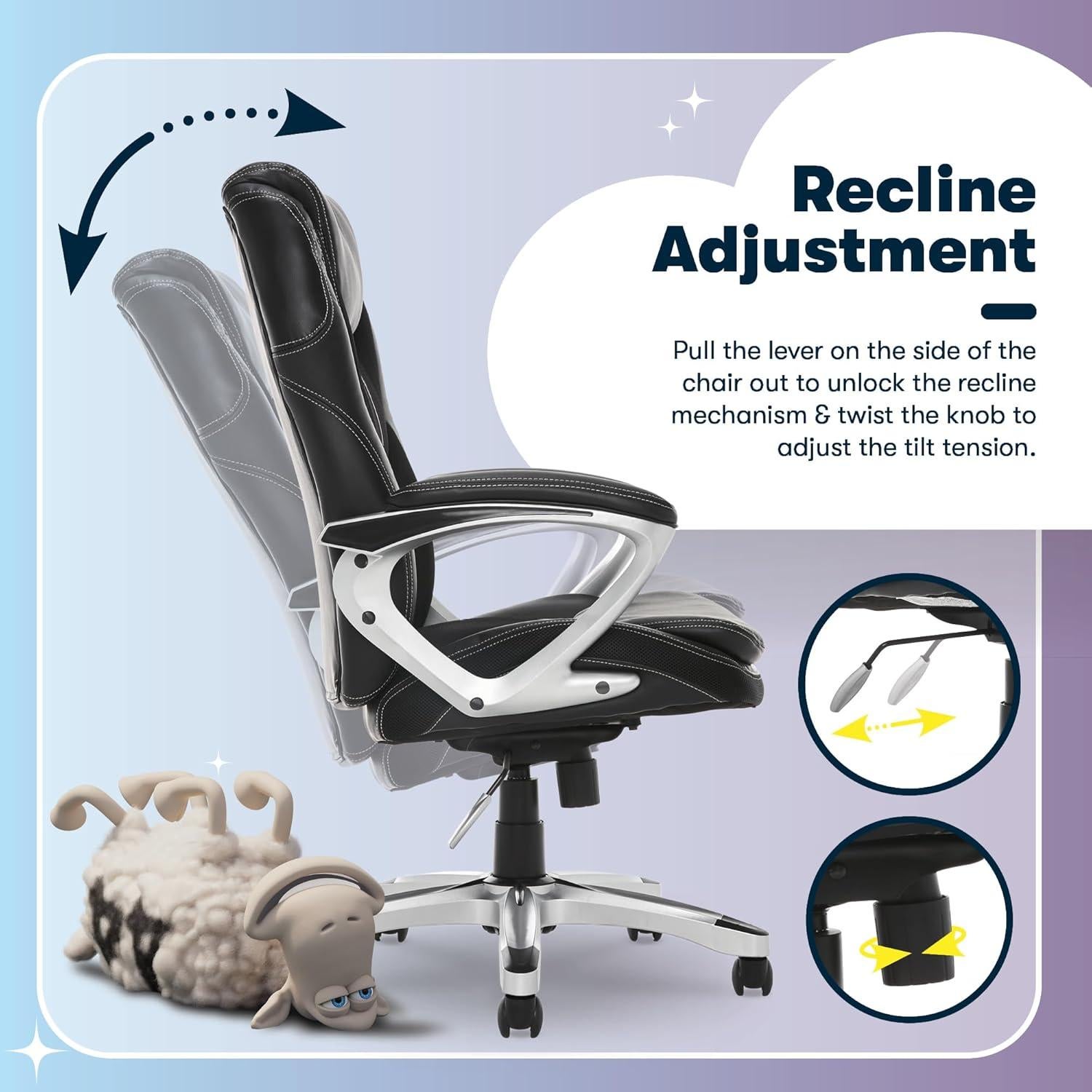Silla de Oficina Ejecutiva Serta Amplify Ergonómica Negra
