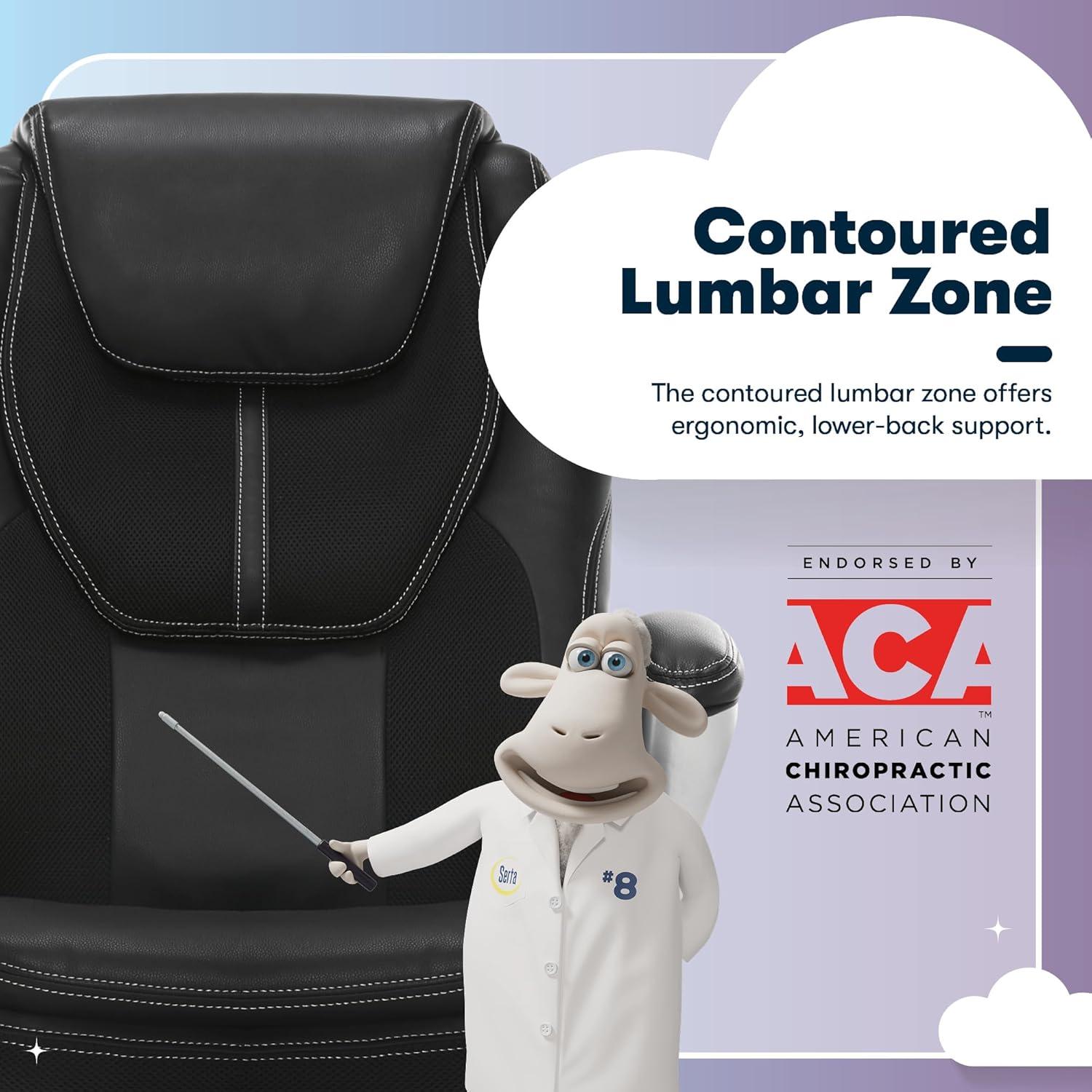 Silla de Oficina Ejecutiva Serta Amplify Ergonómica Negra