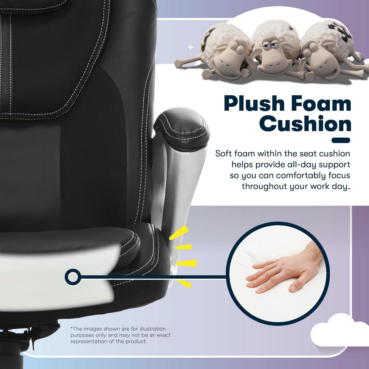 Silla de Oficina Ejecutiva Serta Amplify Ergonómica Negra