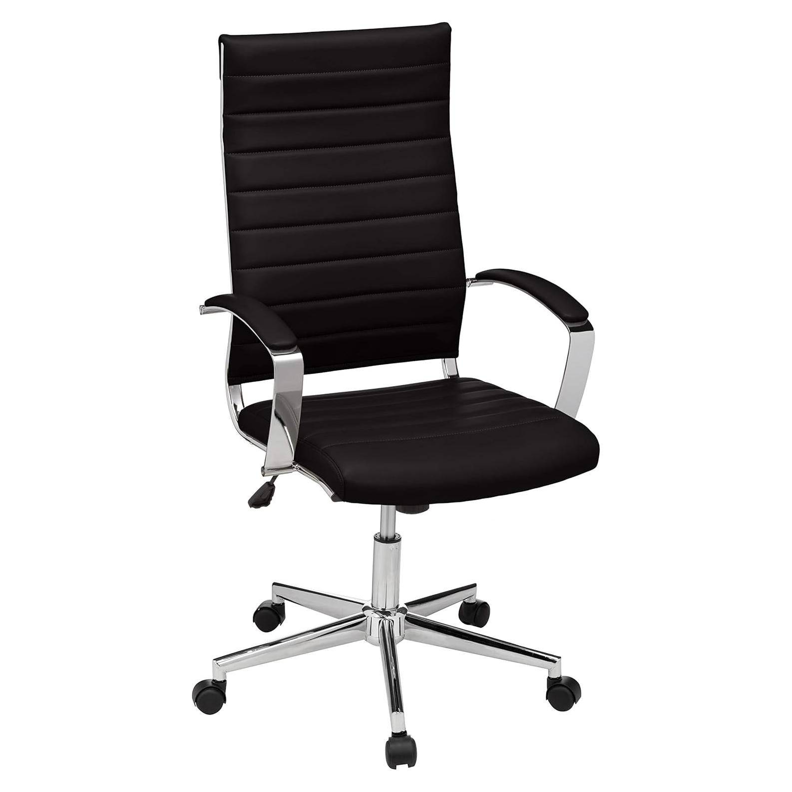 Silla de Escritorio Ejecutiva Amazon Basics, Respaldo Alto, Negro