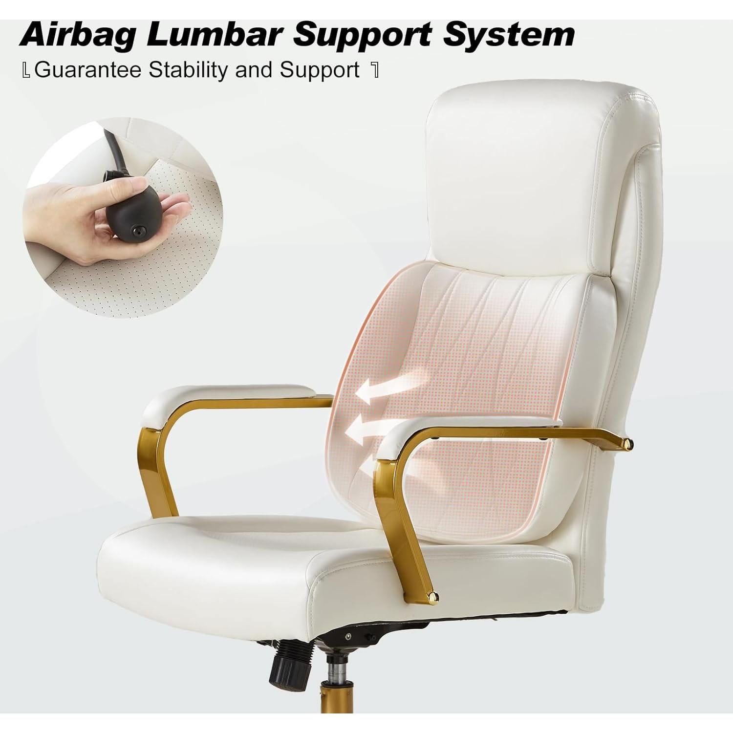 Silla de Oficina Ejecutiva HULALA HOME Ergonomica Blanca