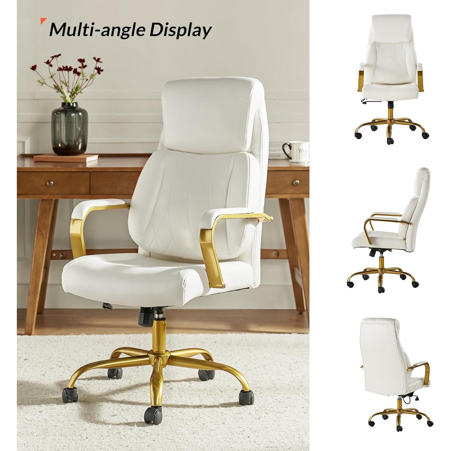 Silla de Oficina Ejecutiva HULALA HOME Ergonomica Blanca