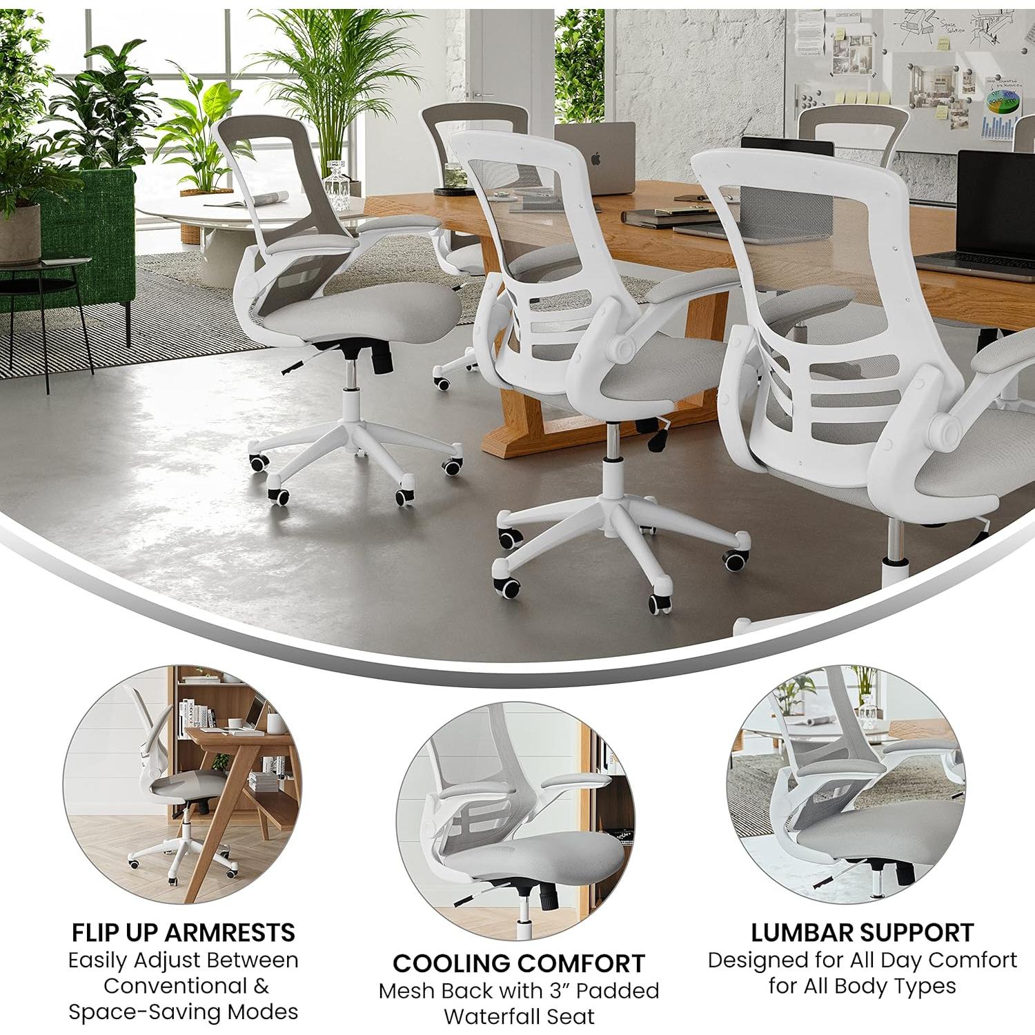 Silla de Oficina Ergonómica Flash Furniture Kelista Gris/Blanco