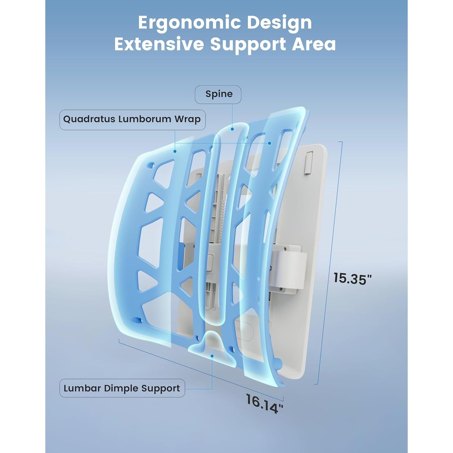 Soporte Lumbar Beleduc Ajustable - Almohada Ergonómica Azul