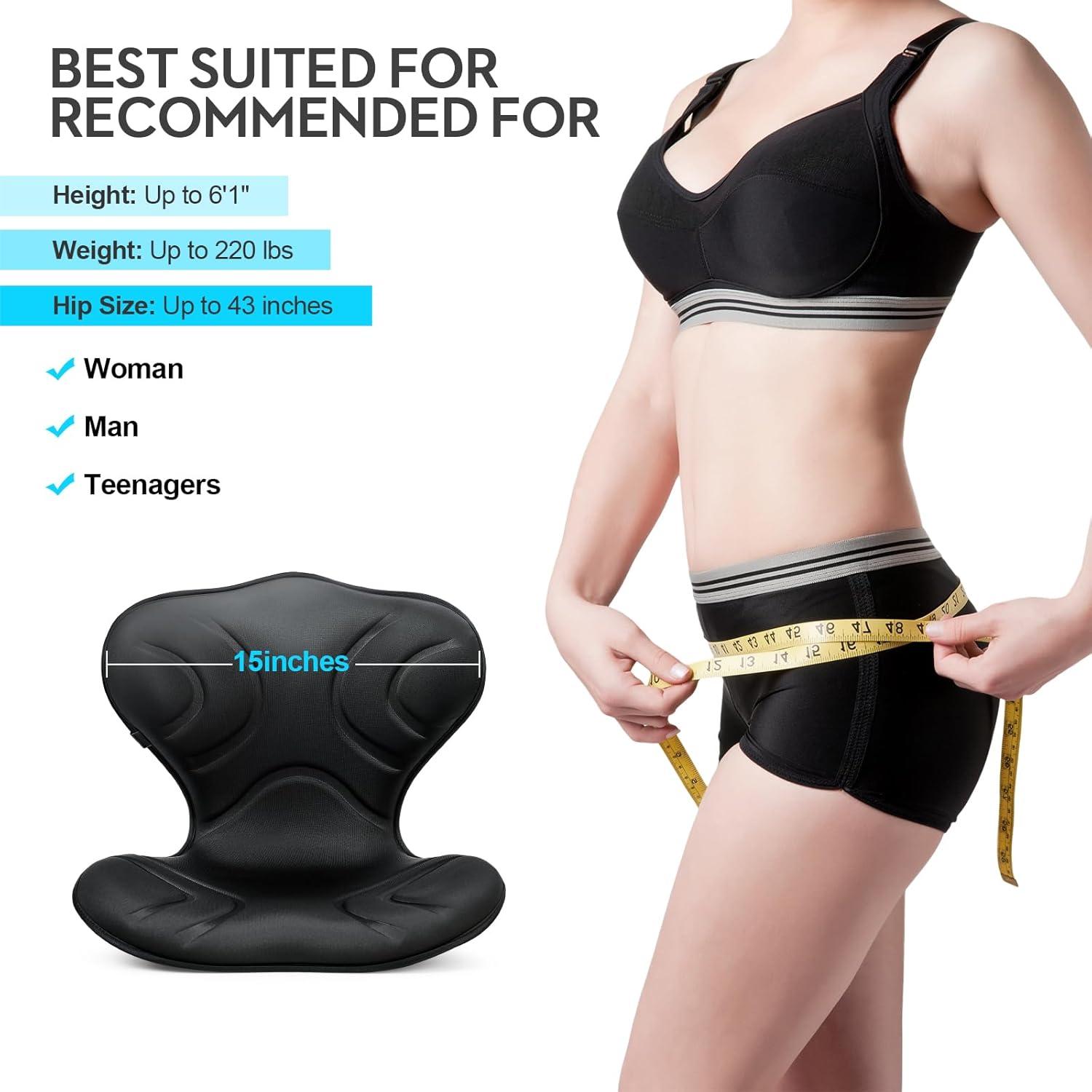 Soporte Lumbar Ergonomico FHTWRR con Cojín para Silla - Negro