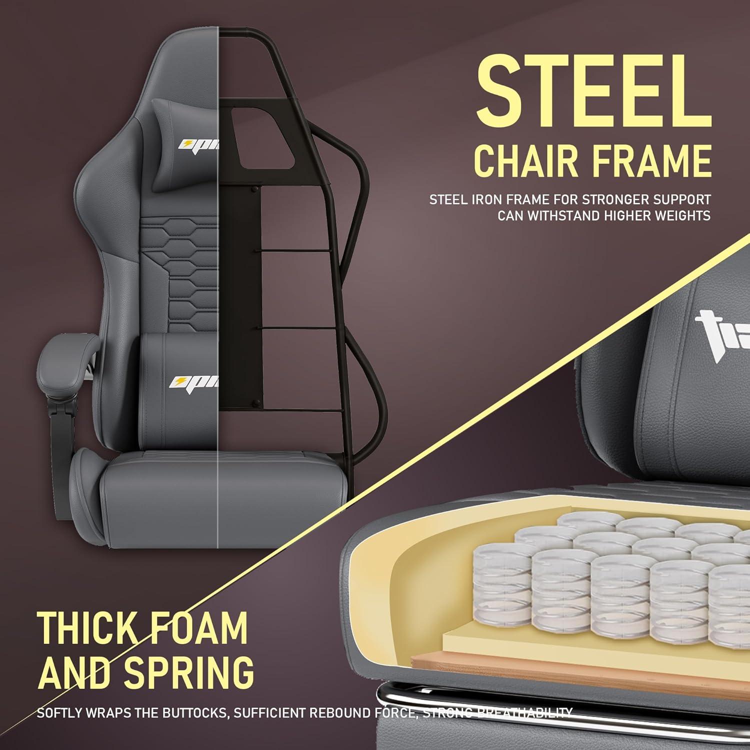 Silla de Juego Ergonomica Opiesit 300 con Reposapiés y Soporte Lumbar