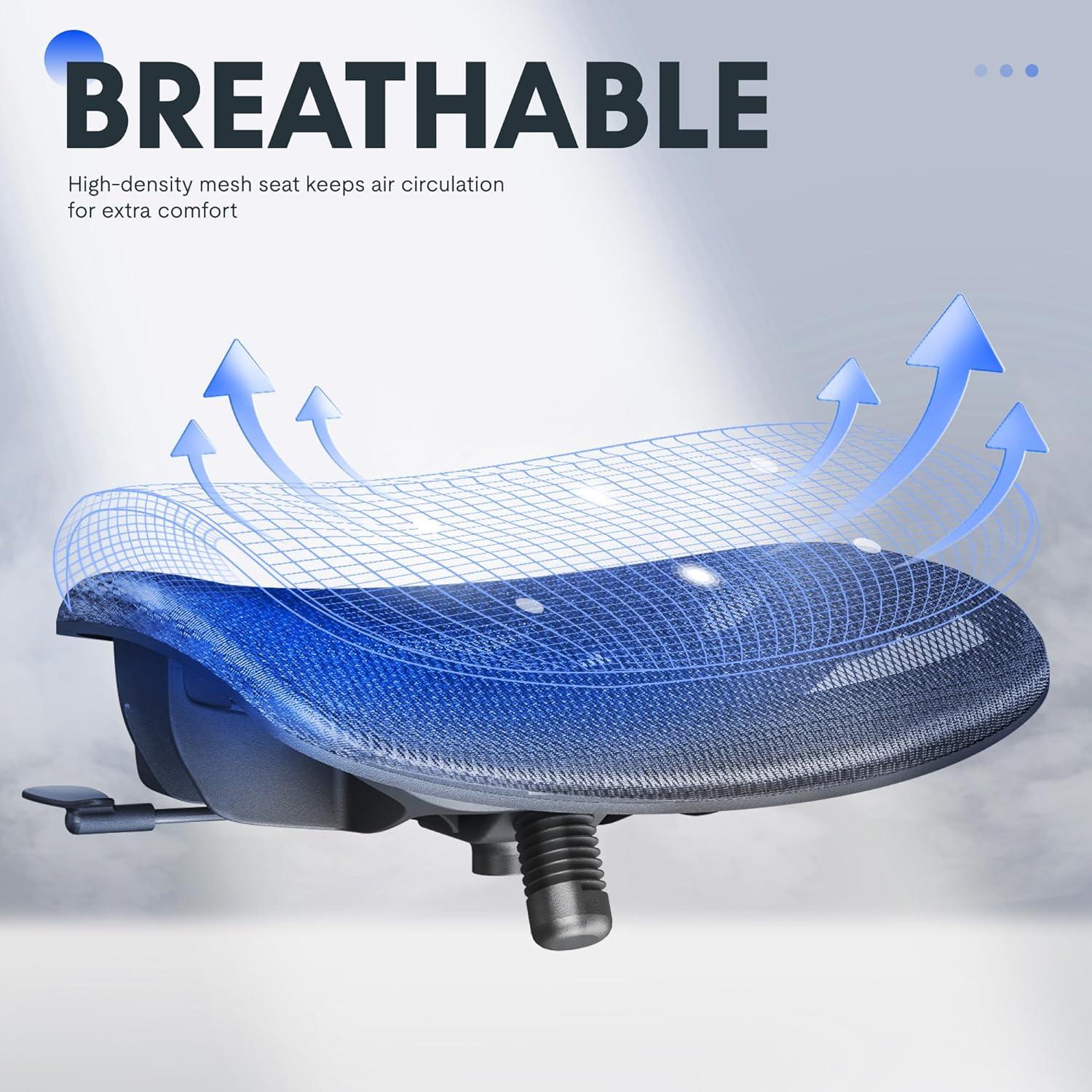 Silla de Oficina Ergonomica Flexispot OC3 Aire Gris con Soporte Lumbar