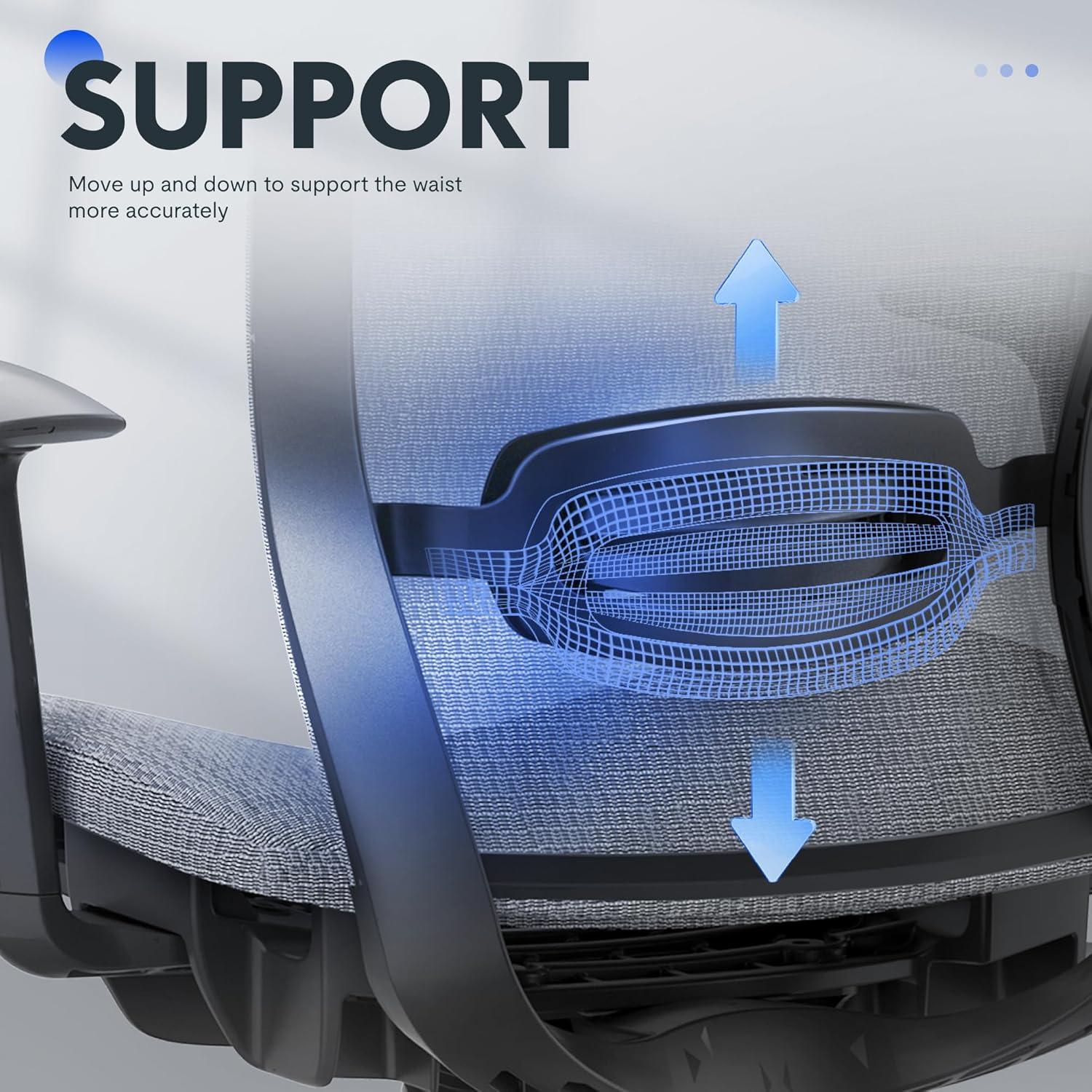 Silla de Oficina Ergonomica Flexispot OC3 Aire Gris con Soporte Lumbar