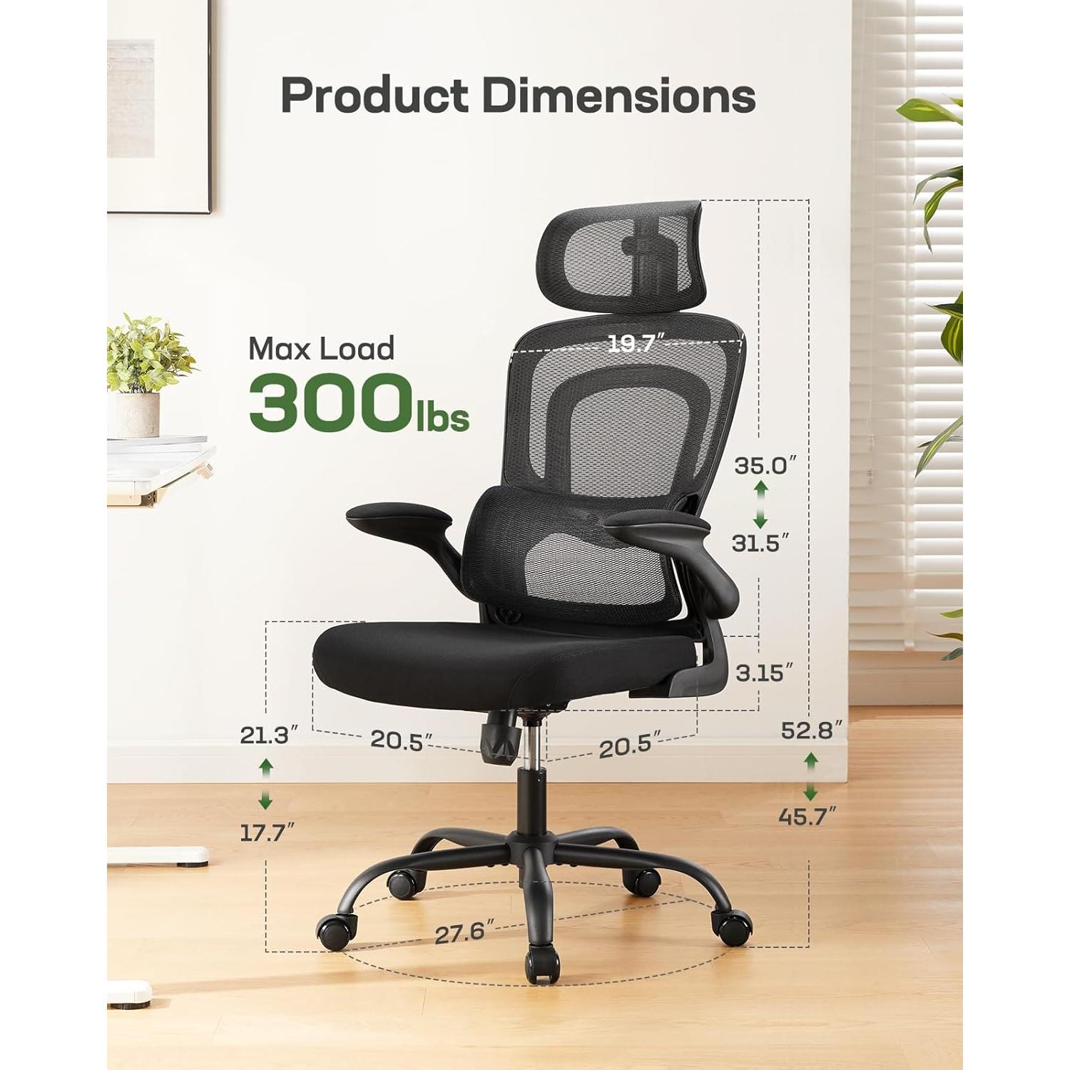 Silla de Oficina Ergonómica Marsail RM-MSOC24B con Soporte Lumbar