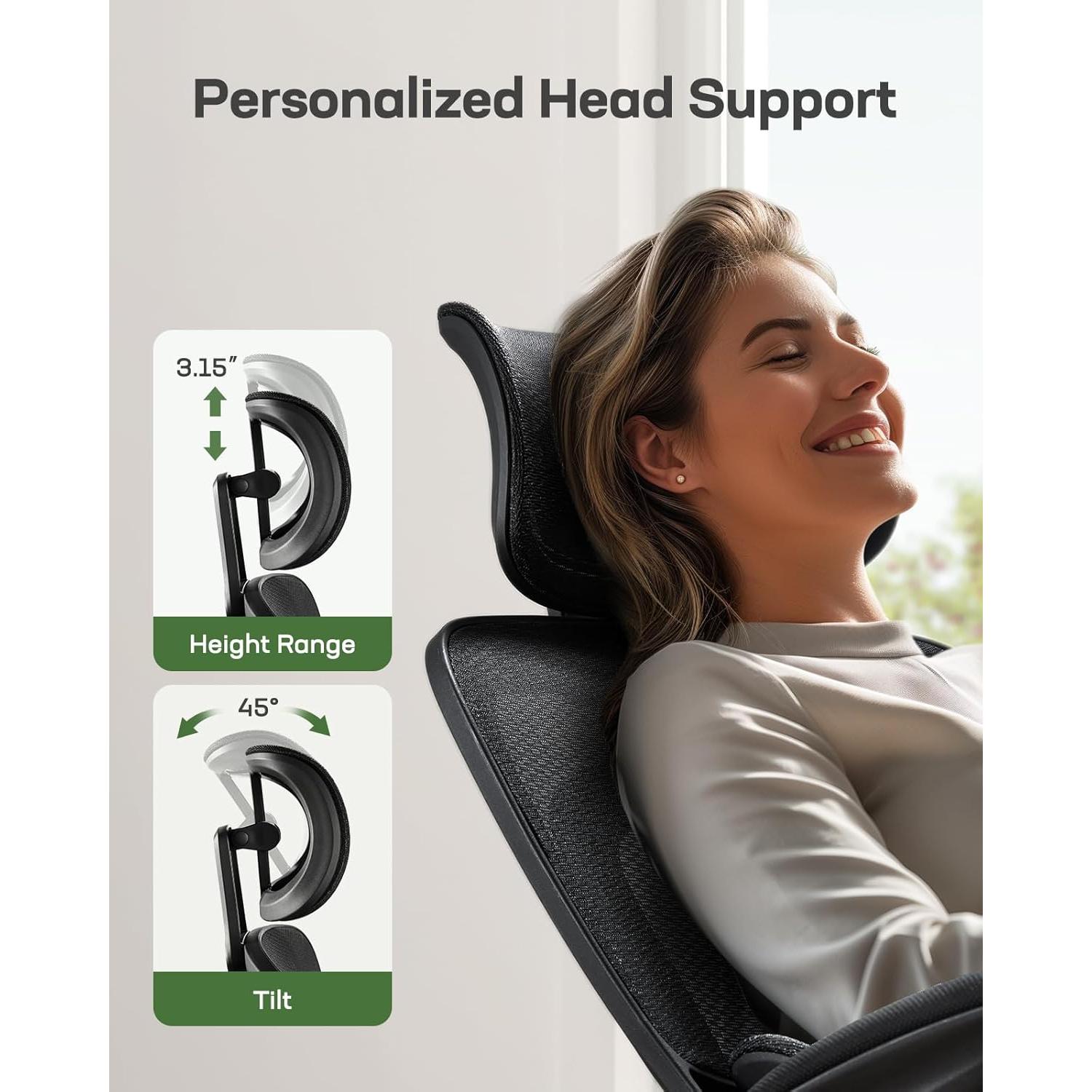 Silla de Oficina Ergonómica Marsail RM-MSOC24B con Soporte Lumbar