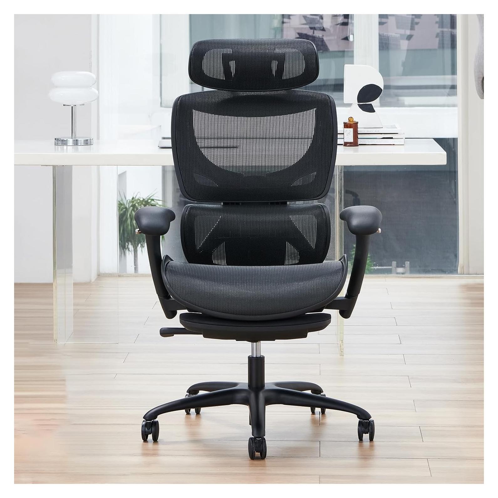 Silla de Oficina Ergonómica COLAMY 5188 Negra con Reposapiés