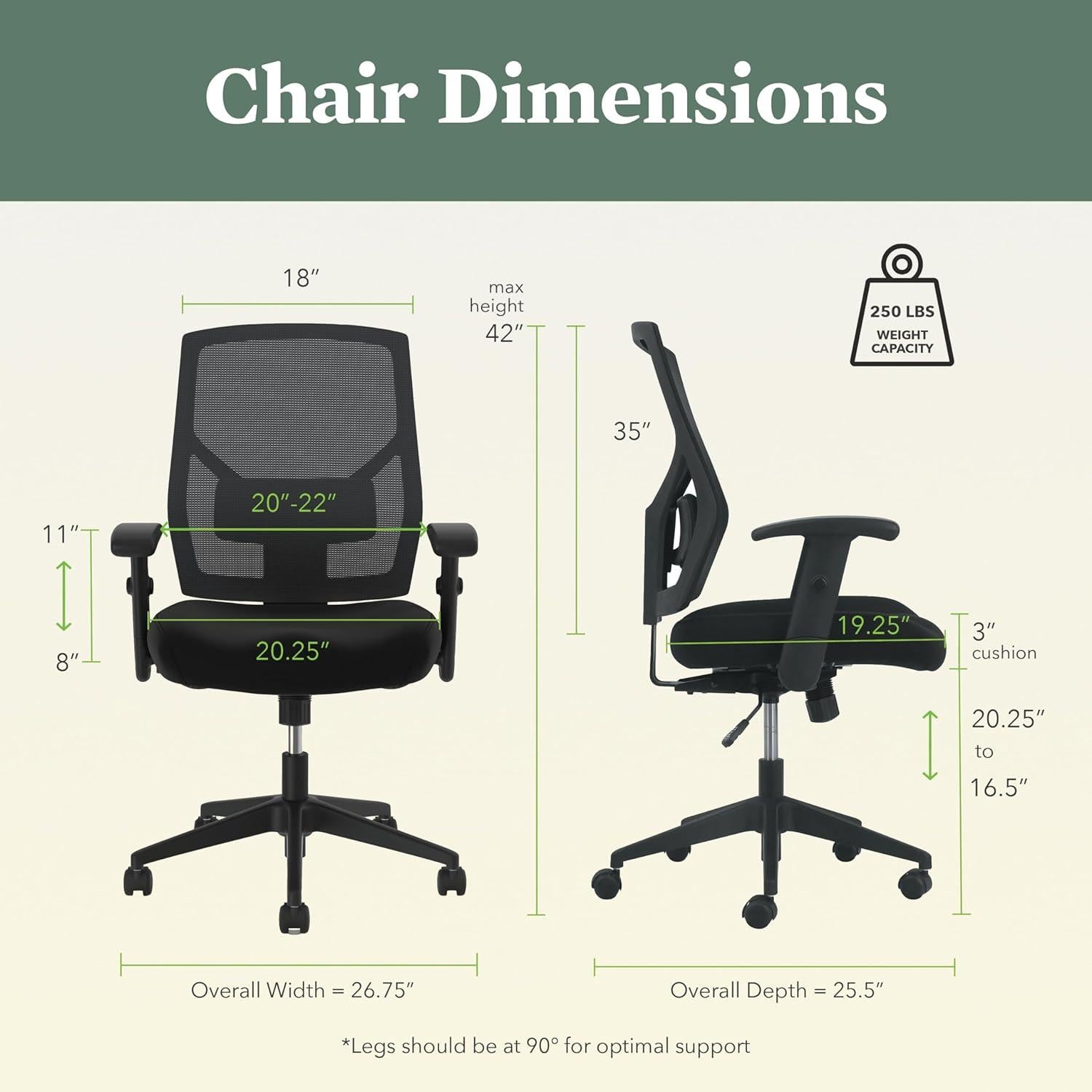 Silla de Oficina Ergonómica HON Crio Respaldo Alto Negra