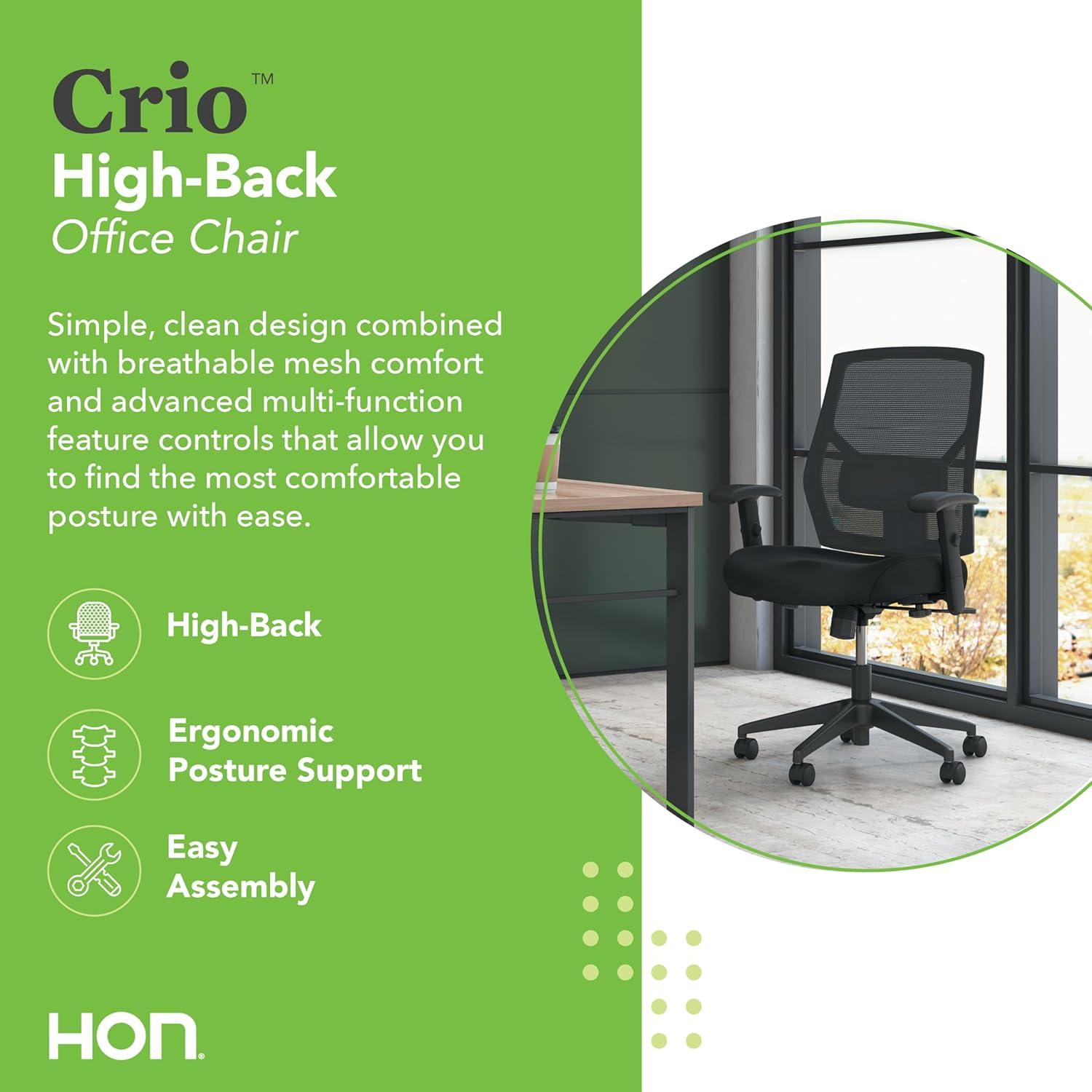Silla de Oficina Ergonómica HON Crio Respaldo Alto Negra