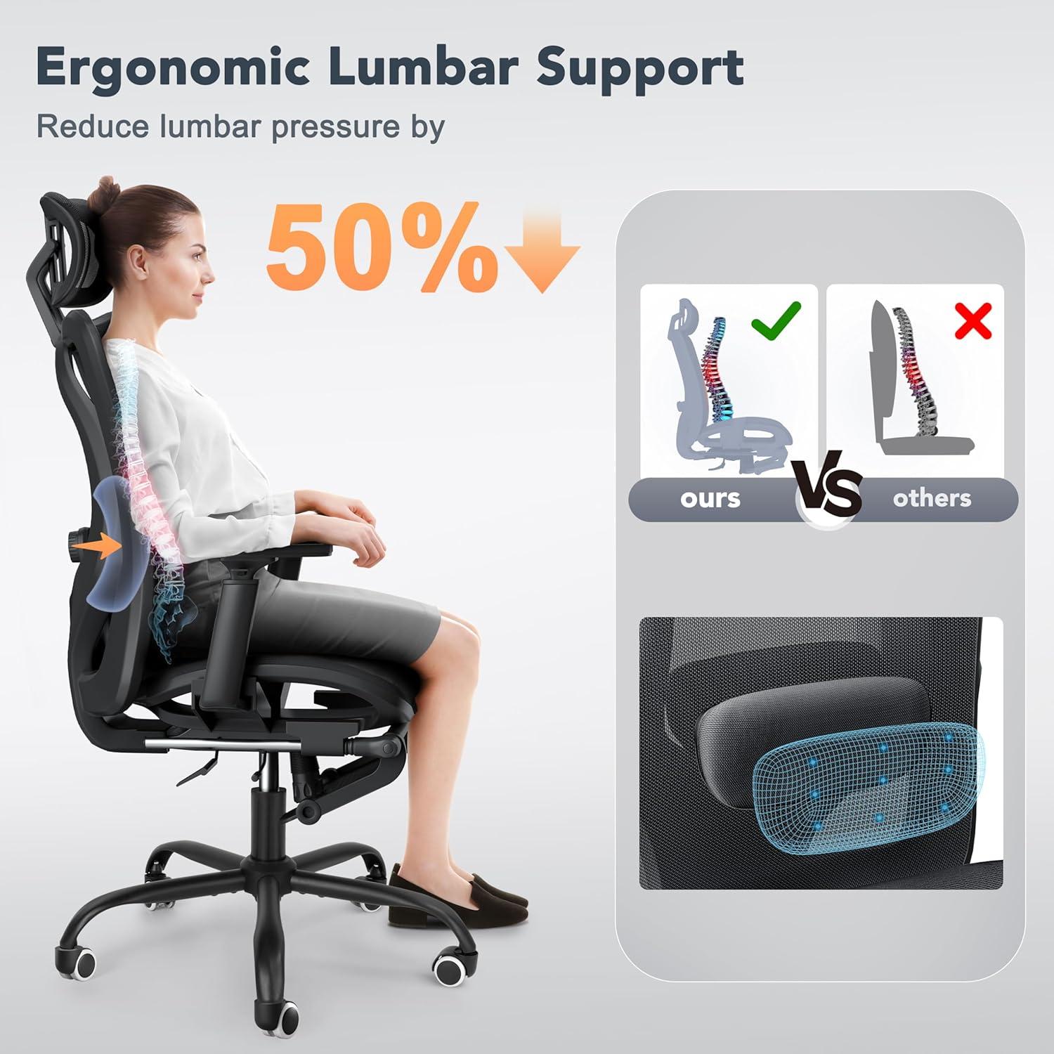 Silla de Oficina Ergonómica Decofy DC-OC01 con Soporte Lumbar