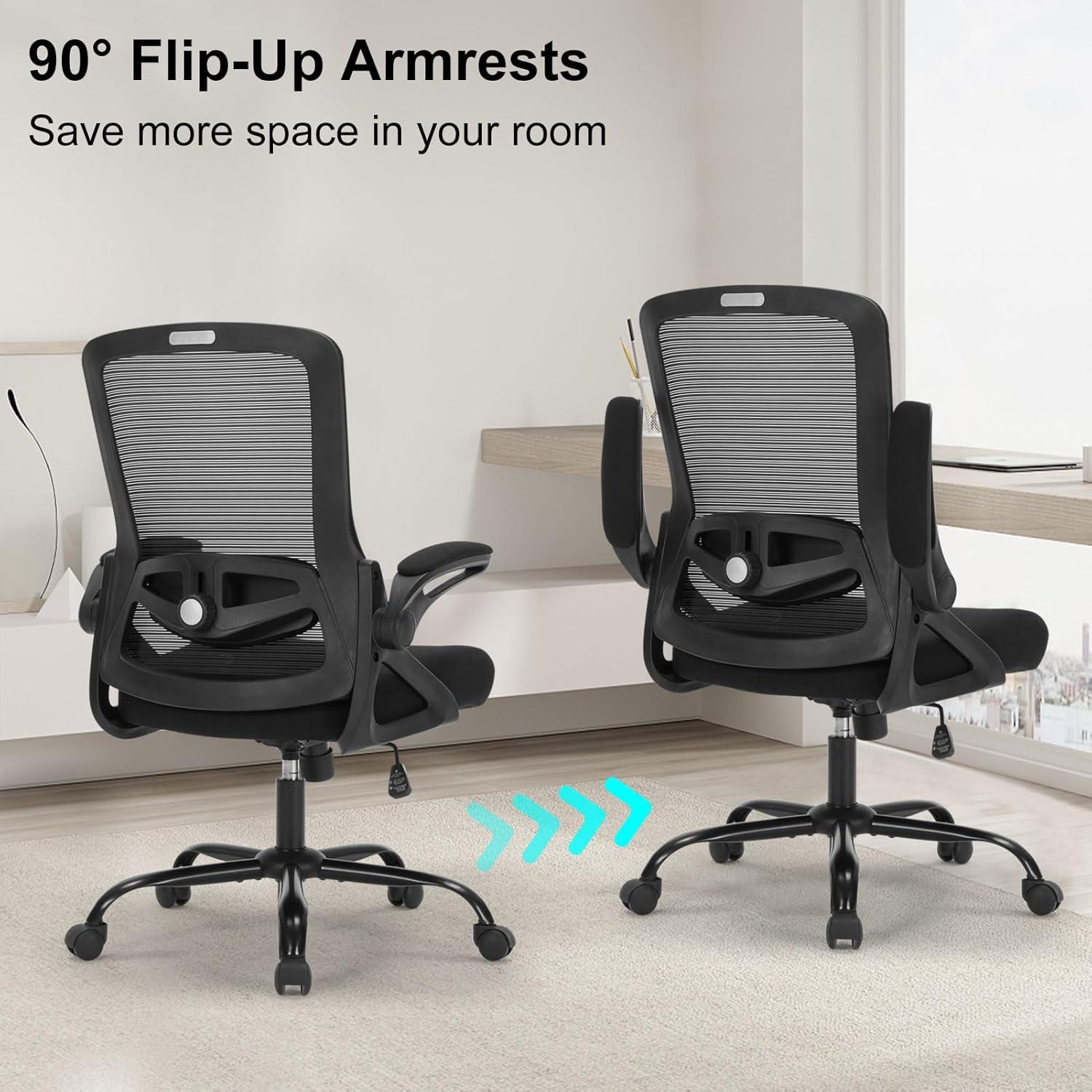 Silla de Oficina Ergonómica ZLHECTO con Respaldo de Malla Negro